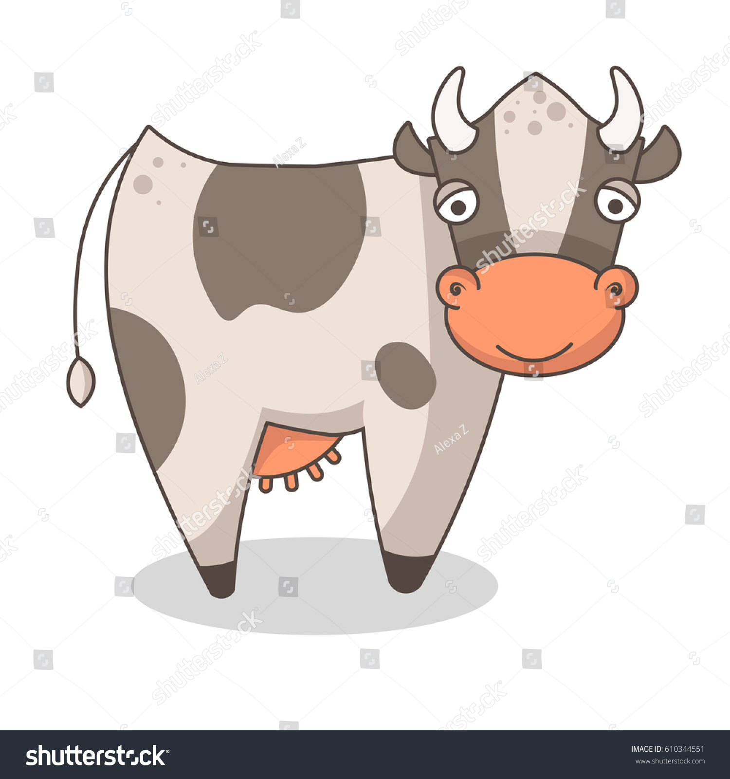 Vector Illustration Animal Cote Cartoon Cowfunny Stock Vector (Royalty ...