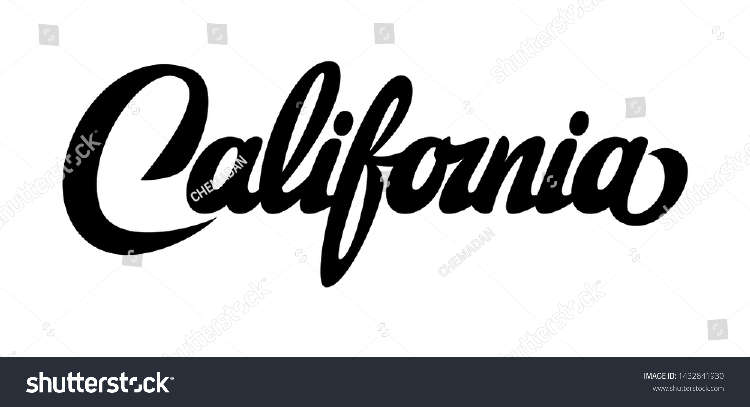 Vector Illustration Calligraphic Lettering California On Stock Vector ...