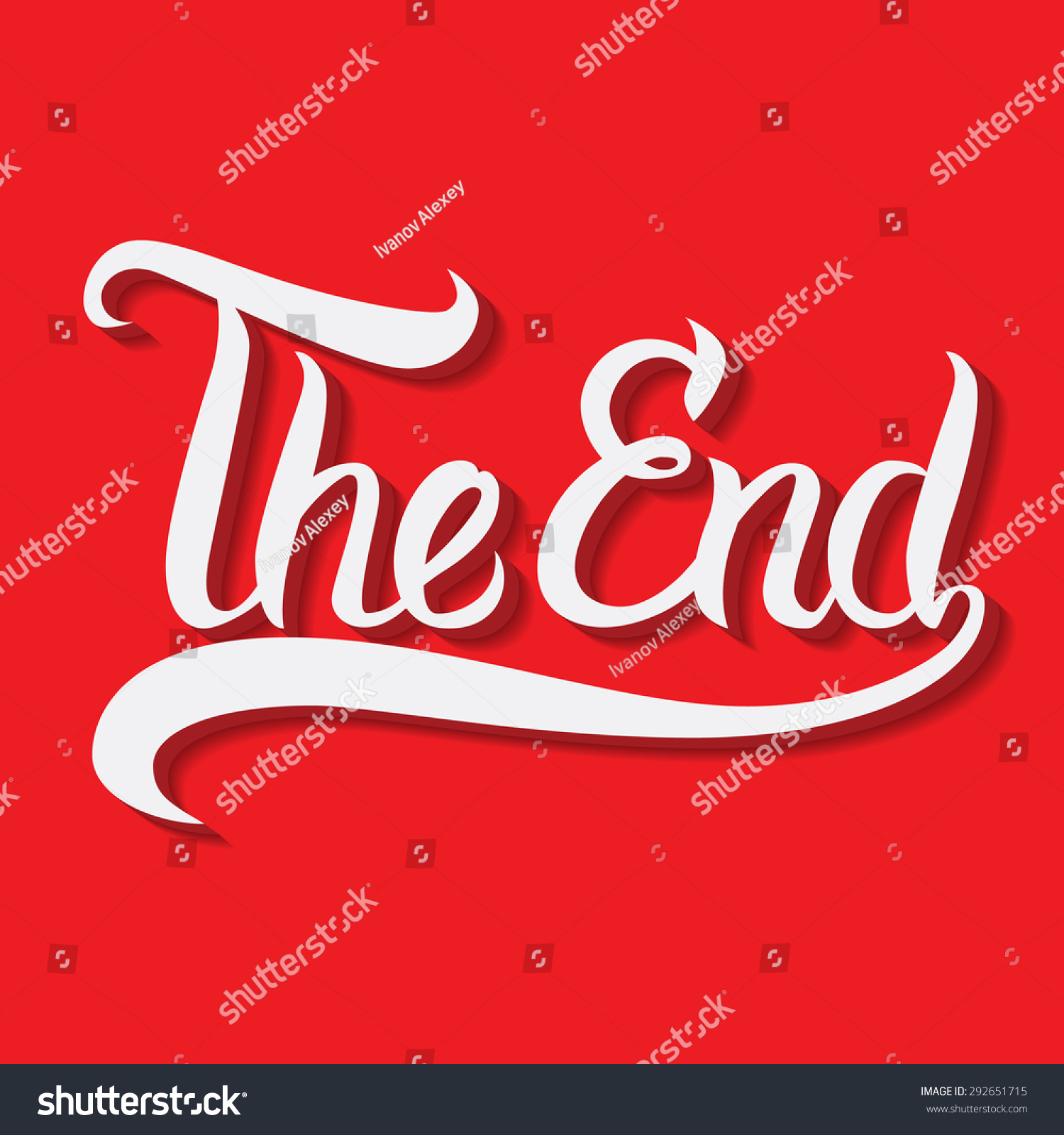 Vector Illustration With Hand-Drawn Words. White The End Poster Or ...