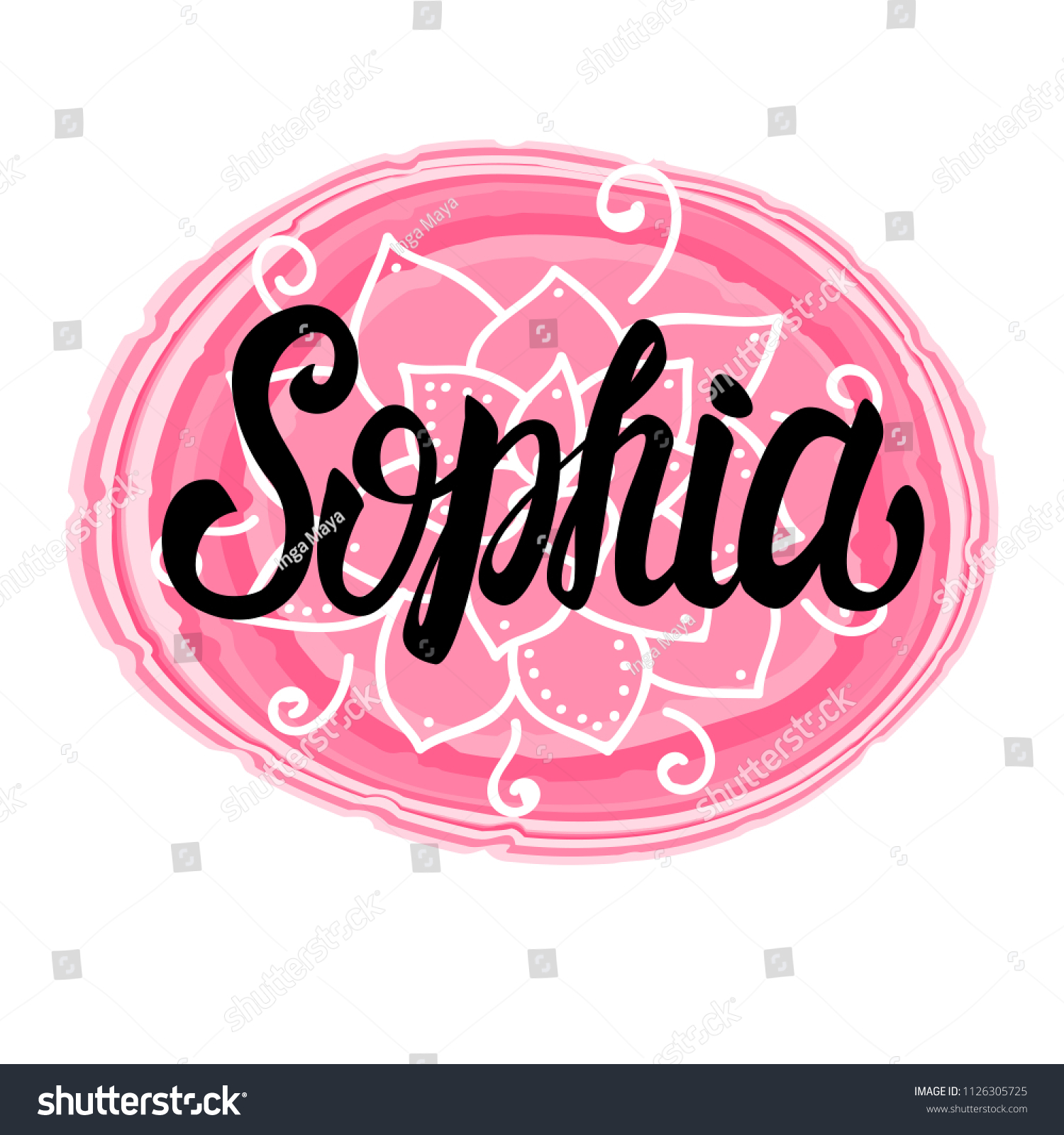 Vector Illustration Lettering Name Sophia Isolated Stock Vector Royalty Free