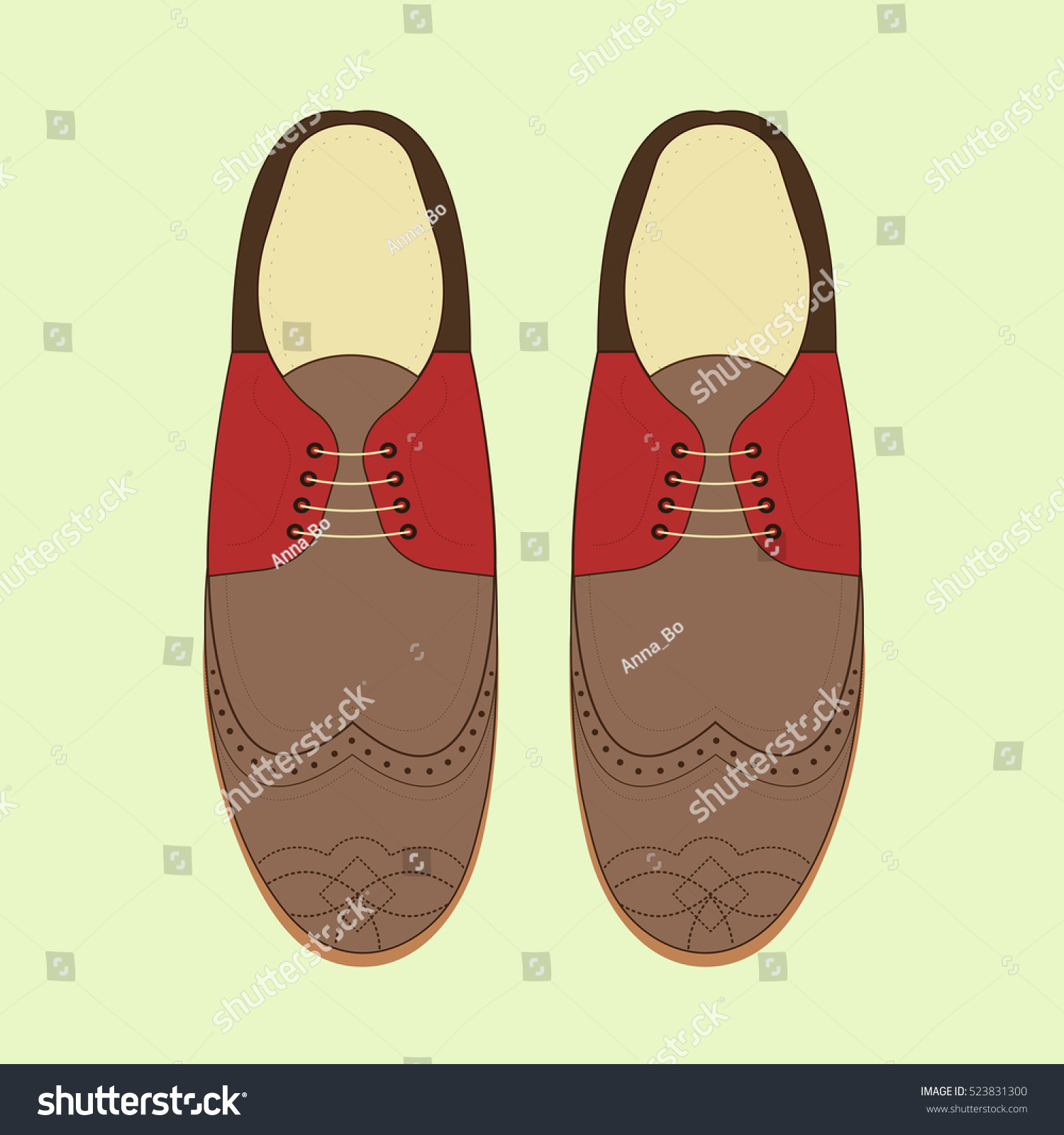 Vector Illustration Men Fashion Shoes Classic Stock Vector (Royalty ...