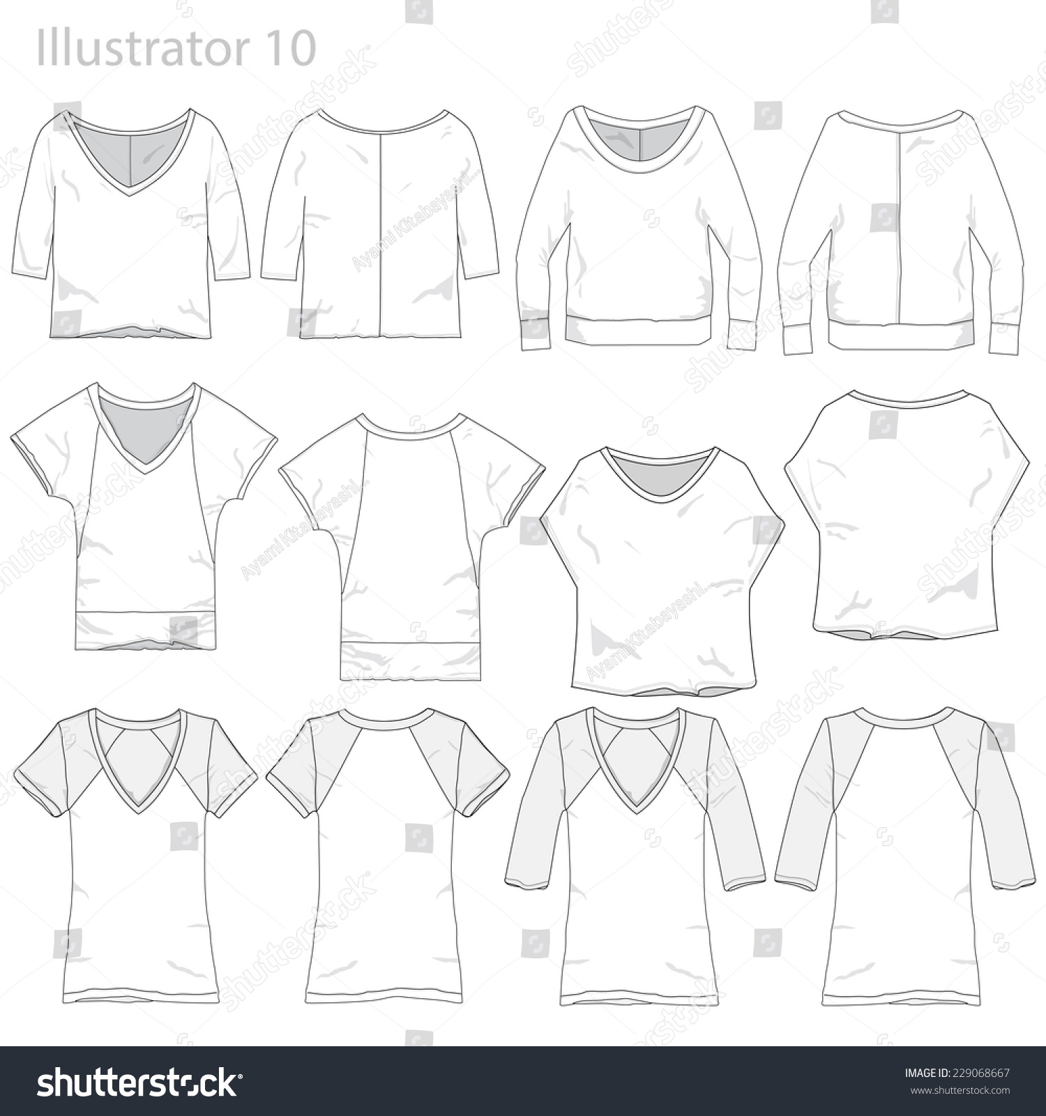 Vector Illustrations Of Various Clothing Garments. - 229068667 ...