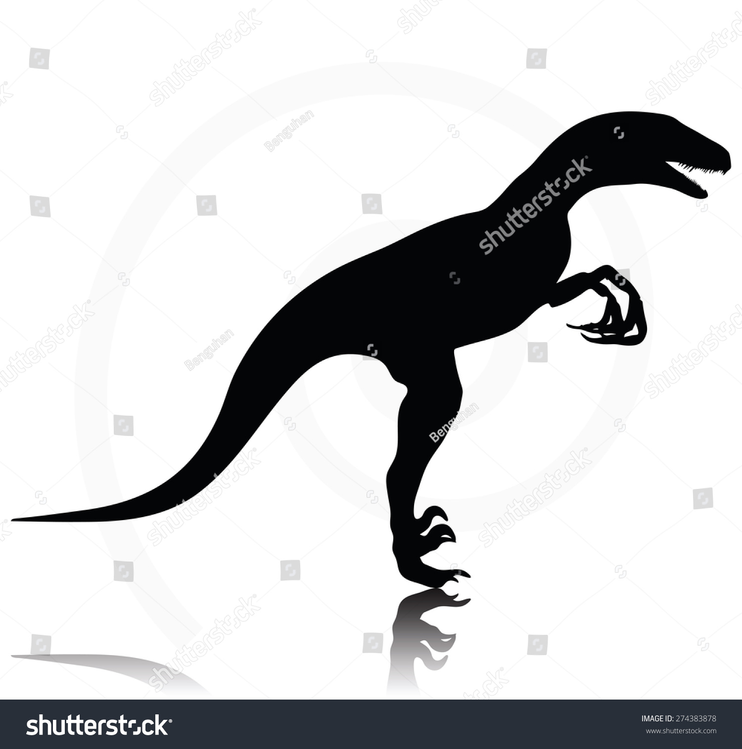 Vector Image Dinosaurs Raptor Isolated On Stock Vector (Royalty Free ...