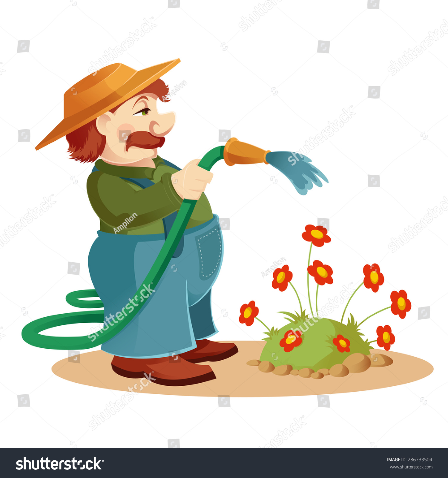 Vector Image Cartoon Gardener Man Stock Vector (Royalty Free) 286733504