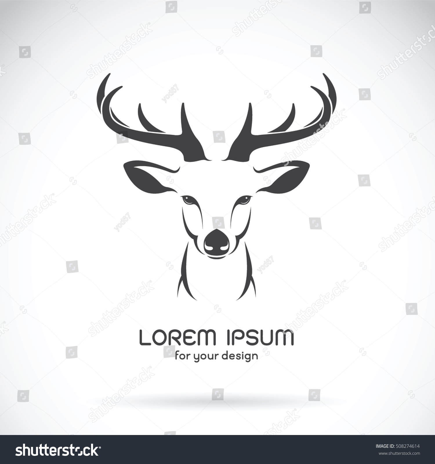 of white symbol deer design head white a on of deer Vector deer Vector image background,