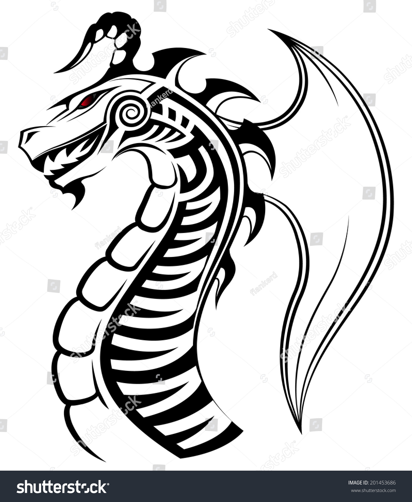 Vector Image Dragon Tattoo Stock Vector (Royalty Free) 201453686