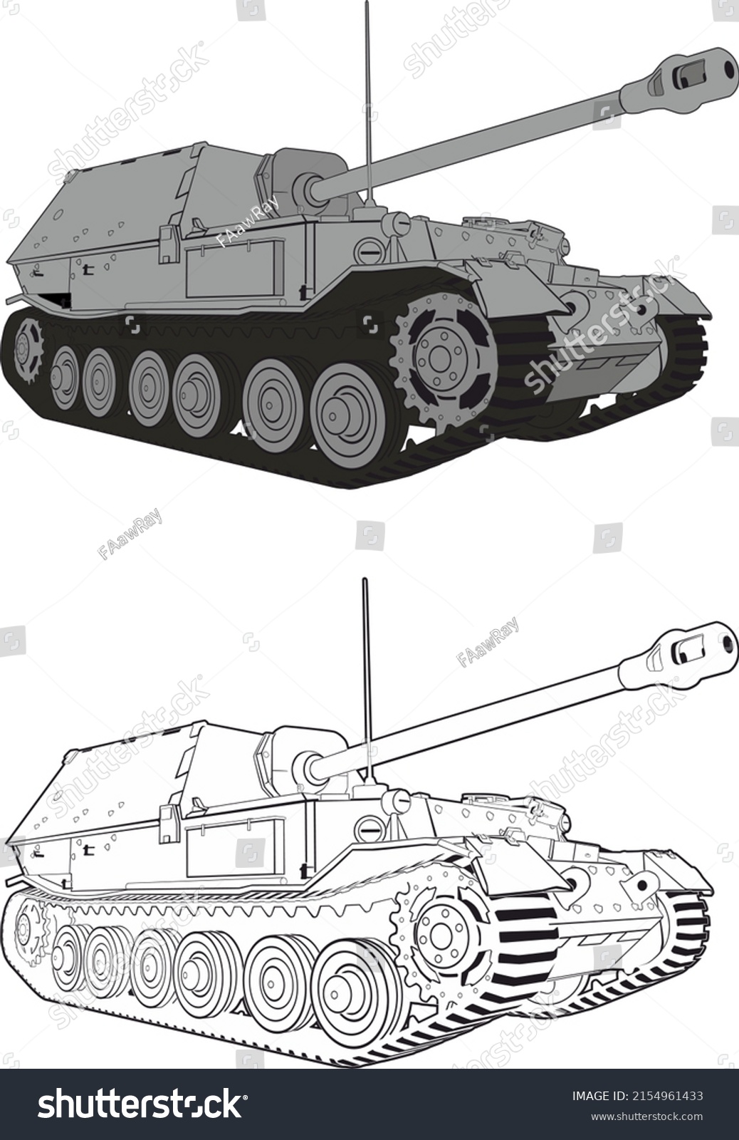 Vector Image Heavy German Tank Destroyer Stock Vector (Royalty Free ...