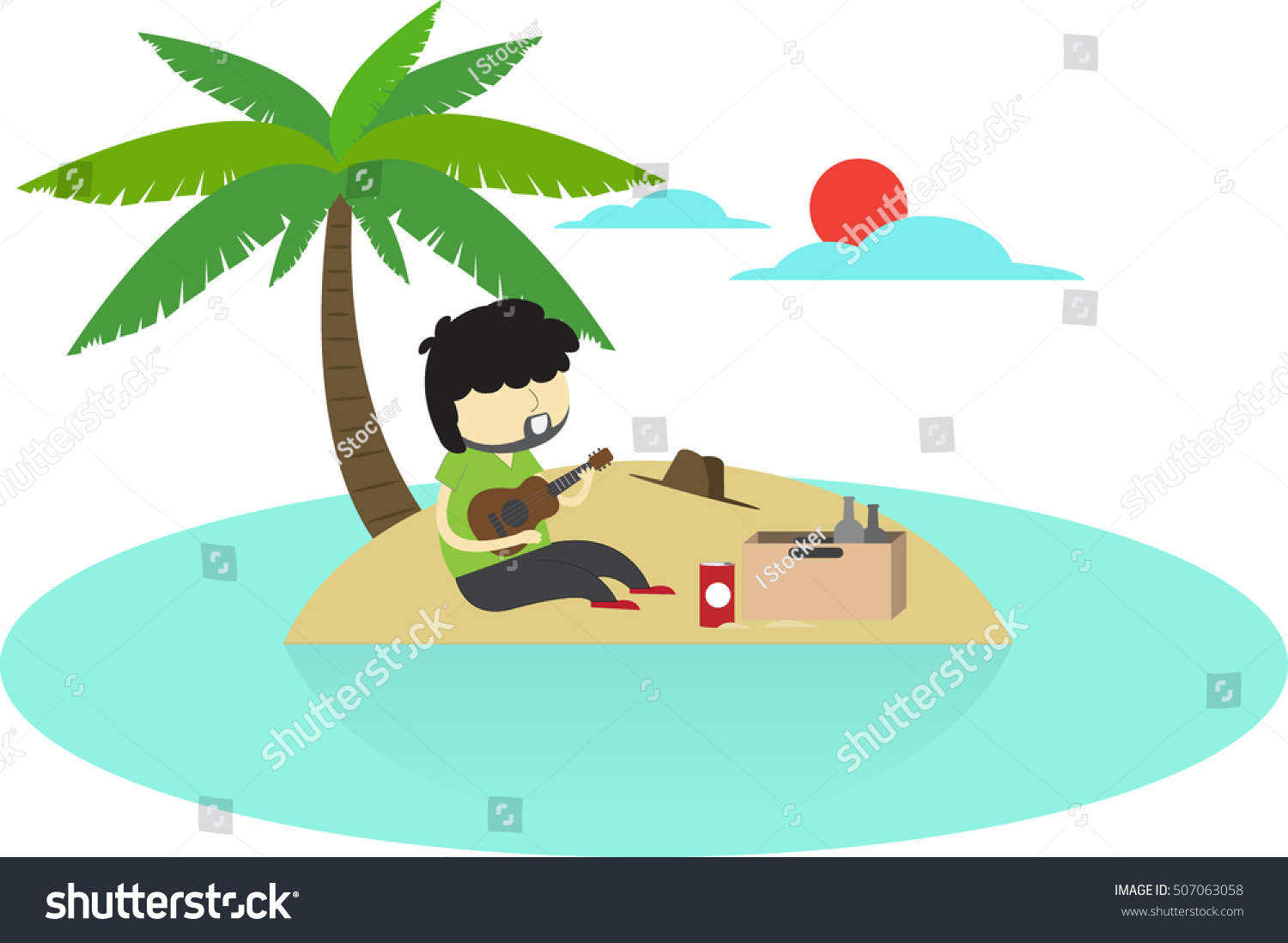 Vector Image Hipster Ukulele His Hand Stock Vector 507063058 Shutterstock