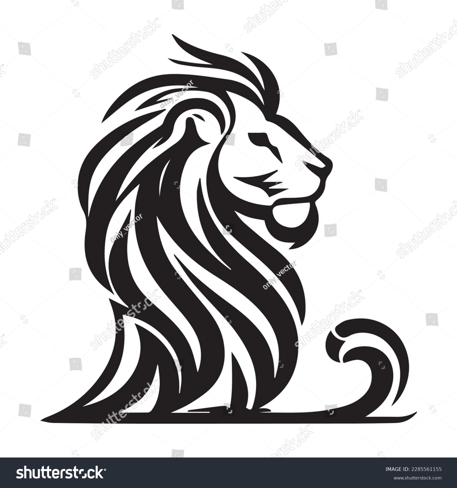 SVG of Vector image of a lion head on a white background. Silhouette svg illustration. svg