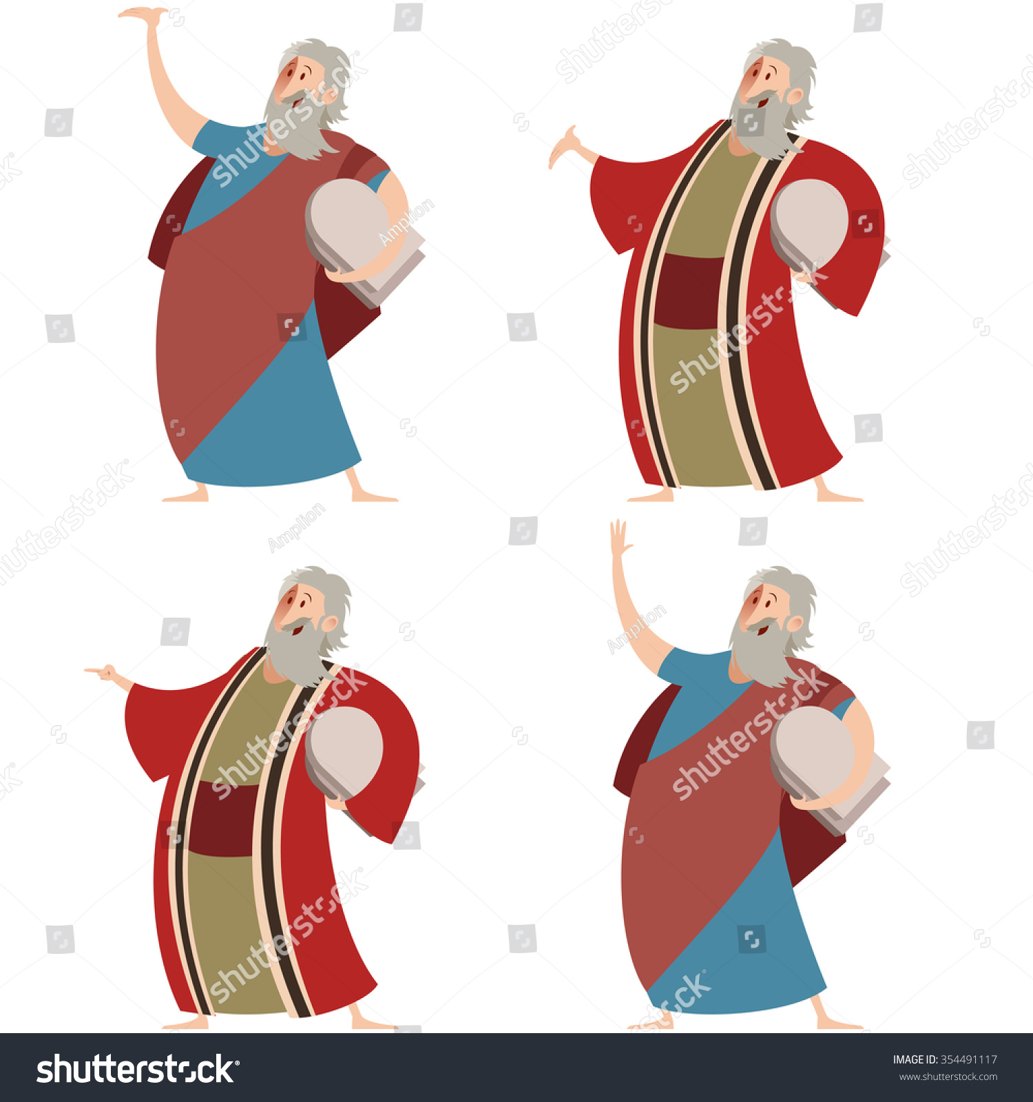 Vector Image Set Moses Stock Vector 354491117 - Shutterstock