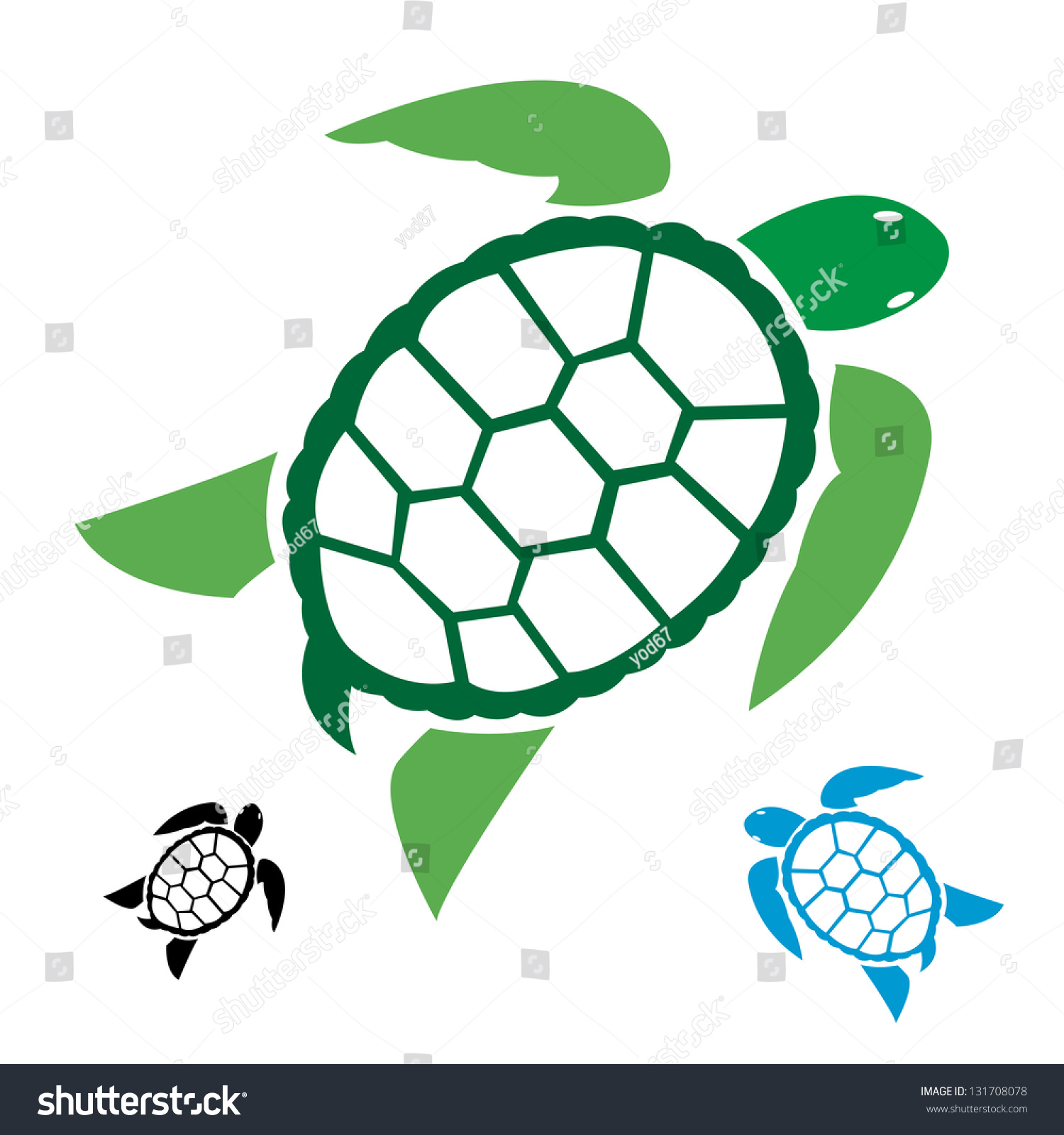 Vector Image Turtle On White Background Stock Vector 131708078