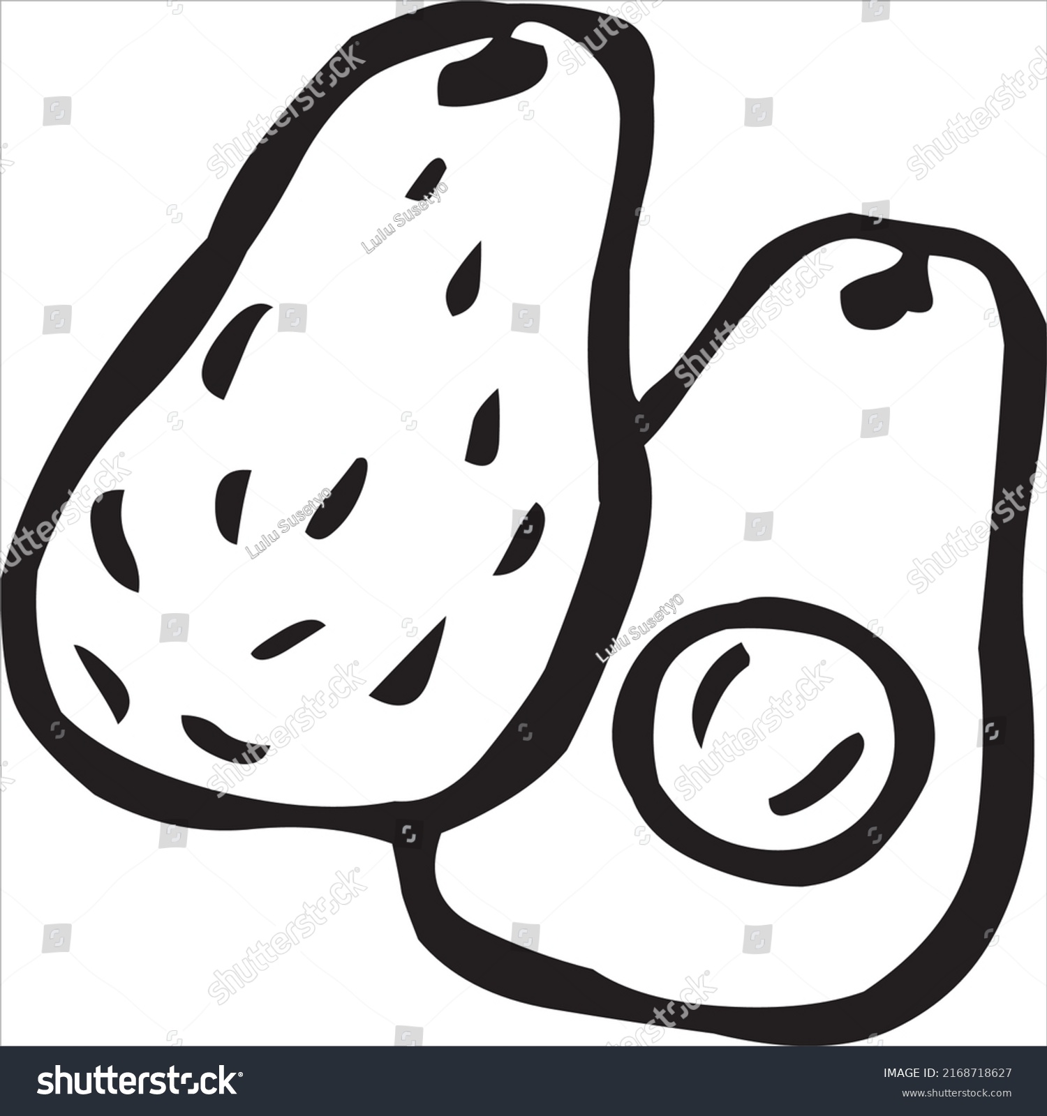 Vector Image Avocado Black White Transparent Stock Vector (Royalty Free ...