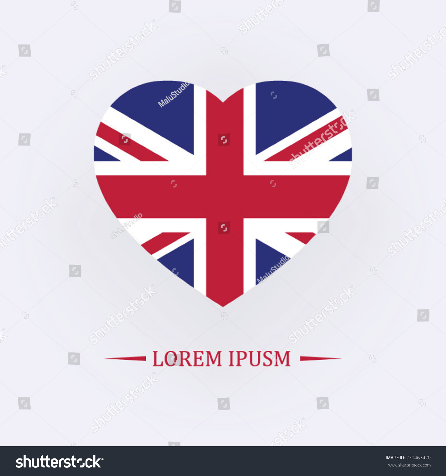 SVG of Vector image of british flag in heart svg