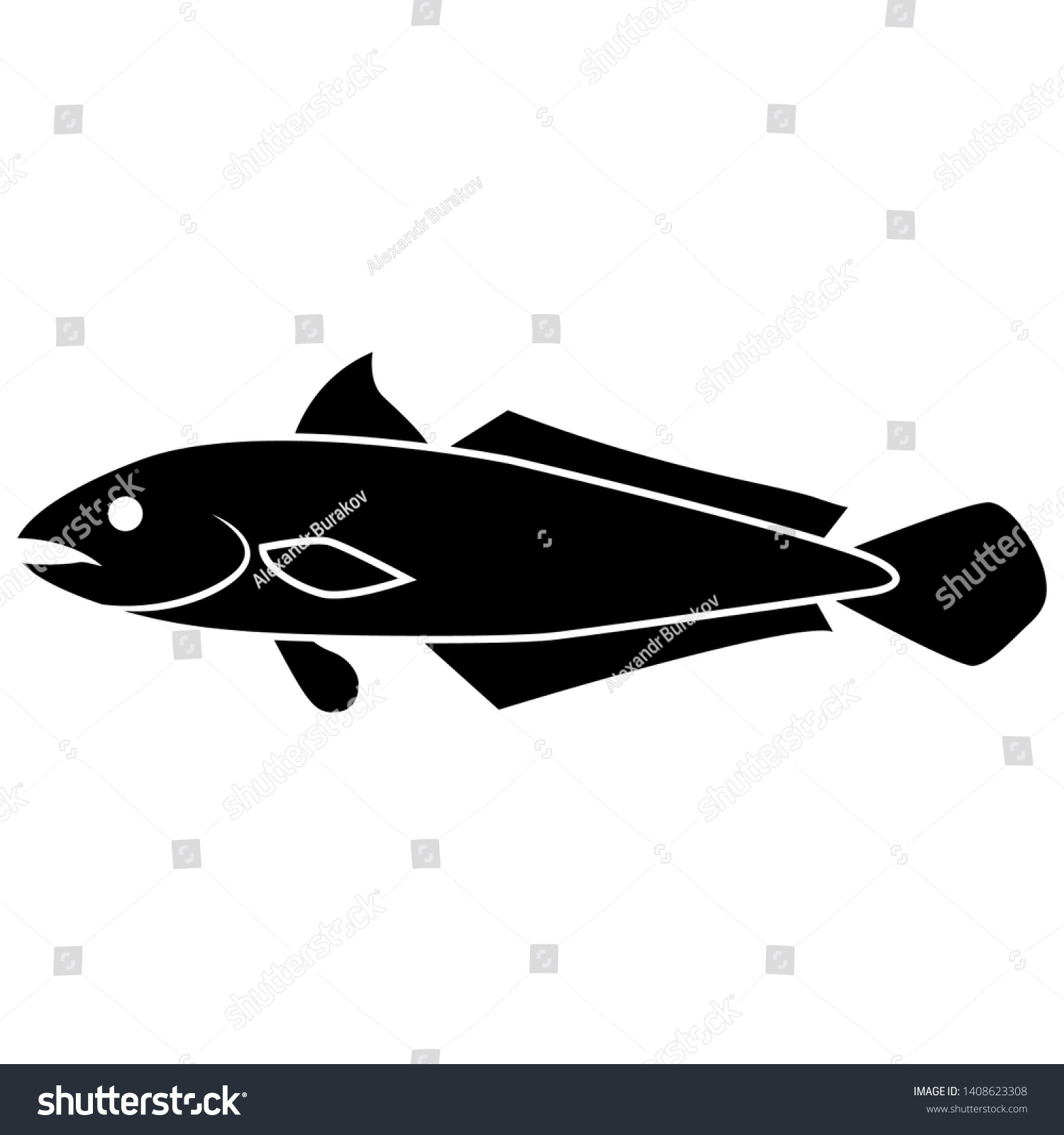 Vector Image Burbot Lota Lota Fish Stock Vector (Royalty Free ...