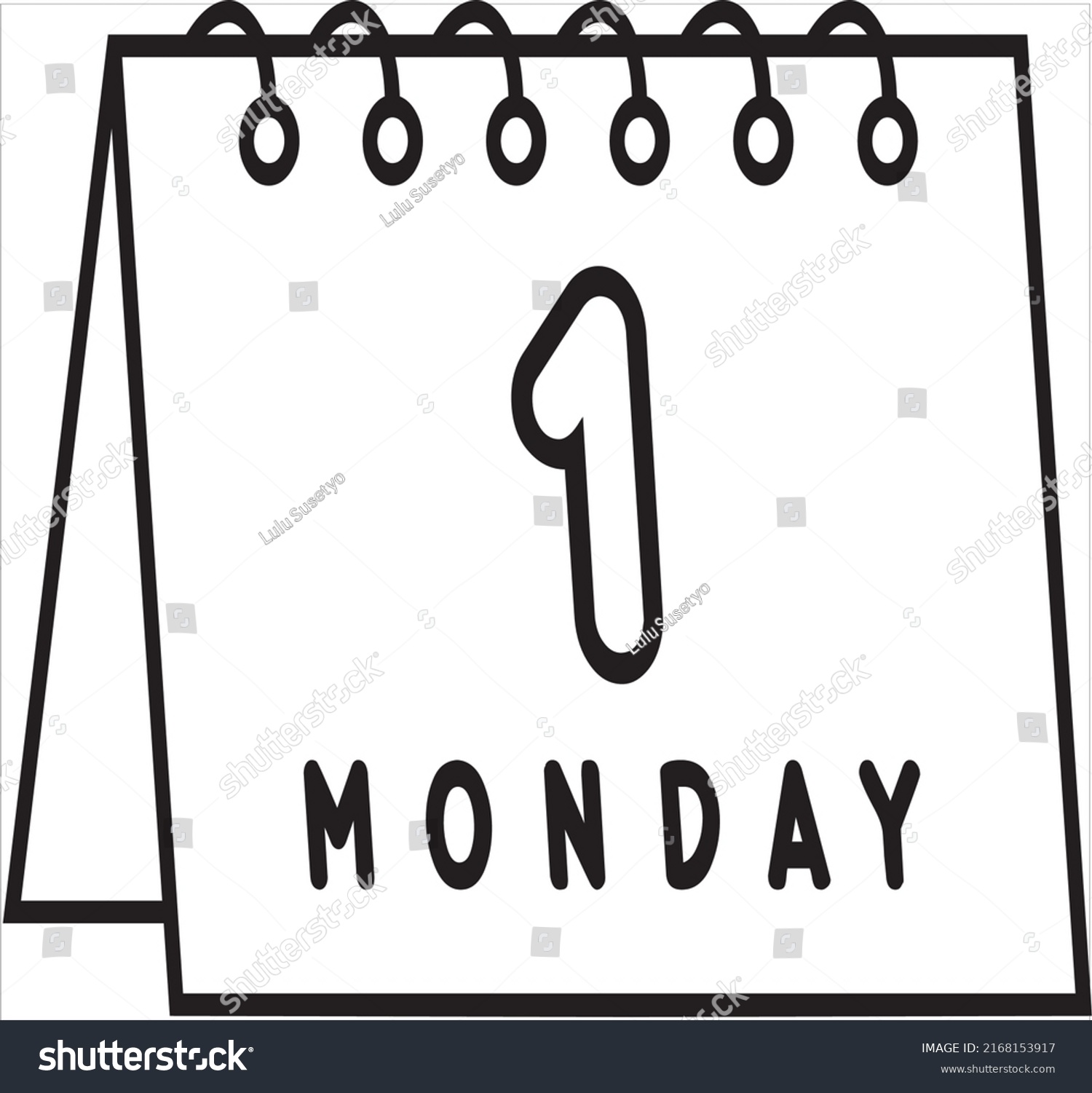 Vector Image Calendar Black White Transparent Stock Vector (Royalty