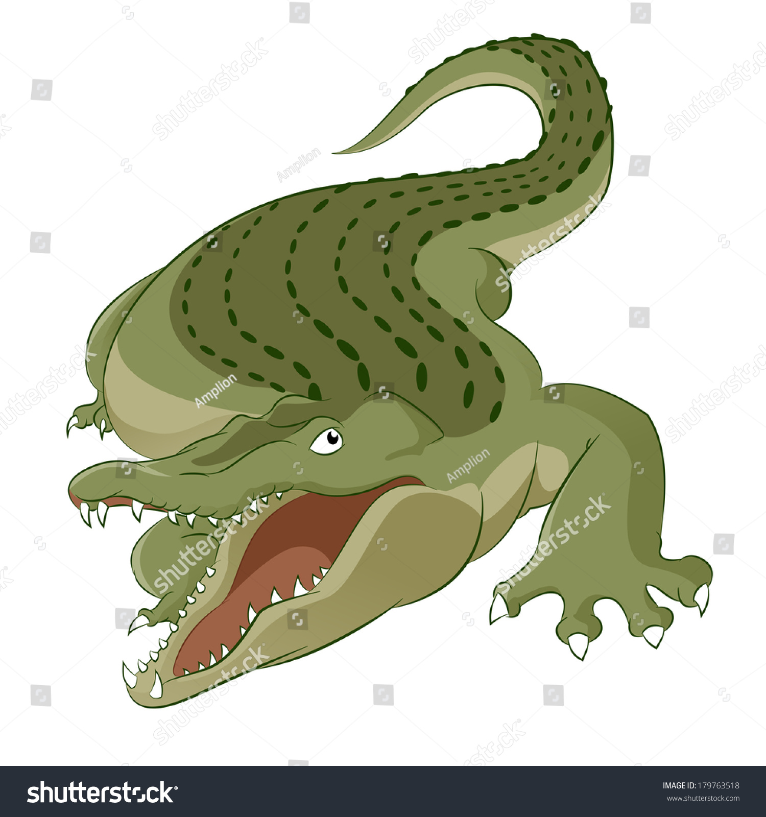 Vector Image Of Cartoon Hungry Big Crocodile - 179763518 : Shutterstock