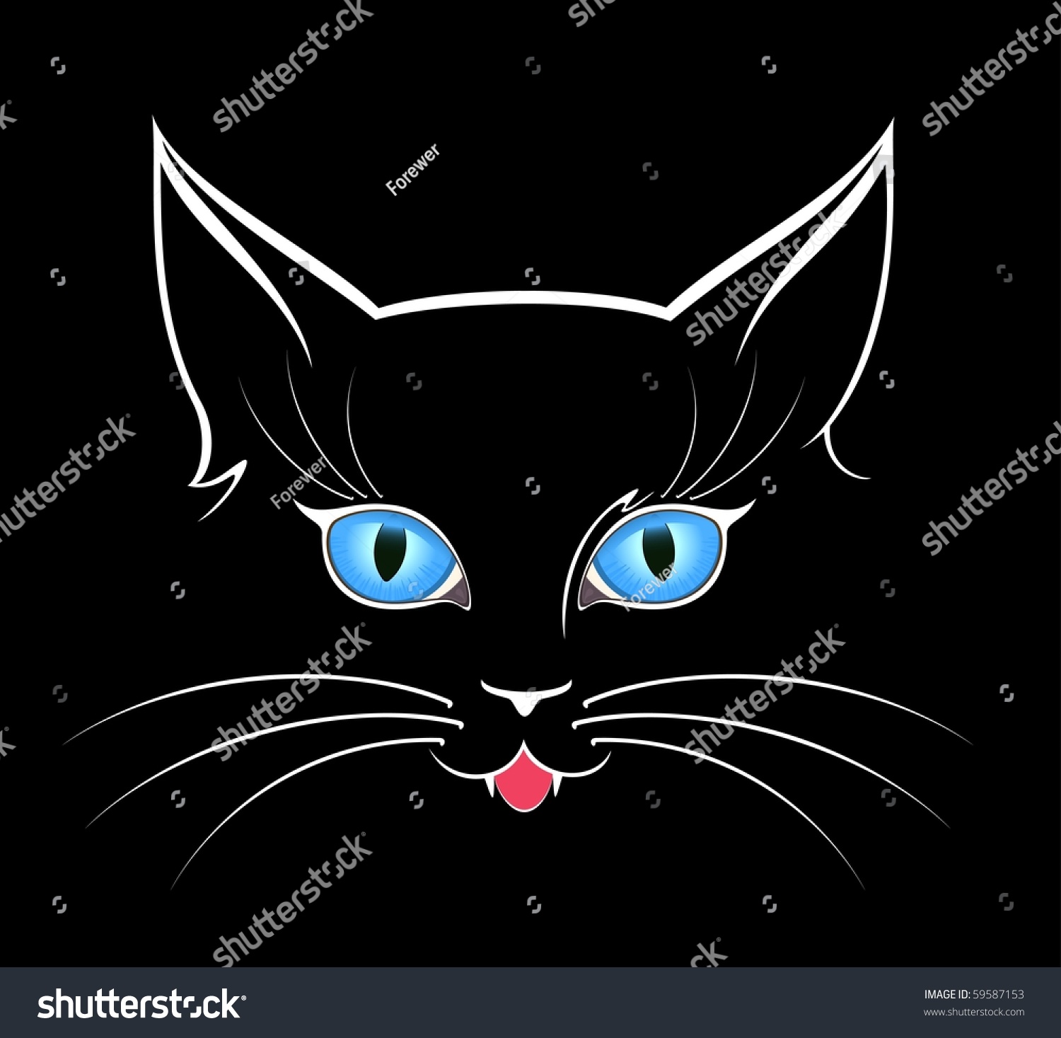 Vector Image Cat Eyes Darkness Stock Vector 59587153 - Shutterstock