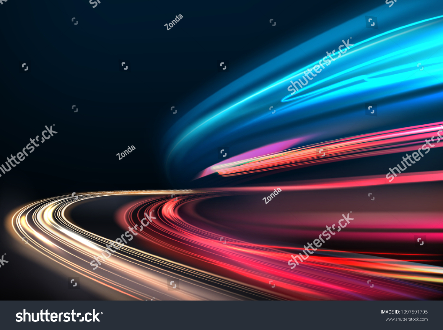 Vector Image Colorful Light Trails Motion Stock Vector (Royalty Free ...