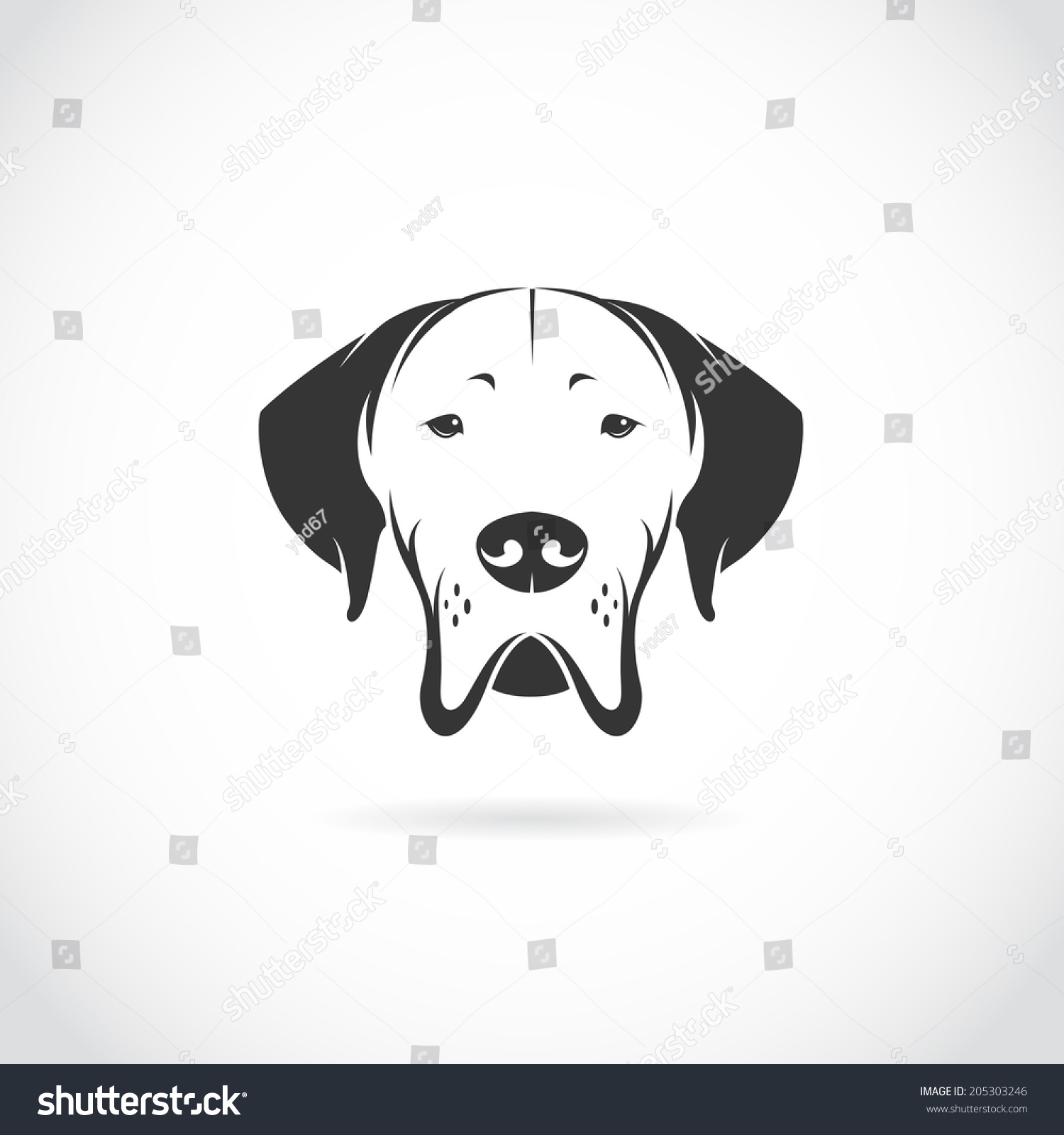 Vector Image Of Dog Head On White Background - 205303246 : Shutterstock