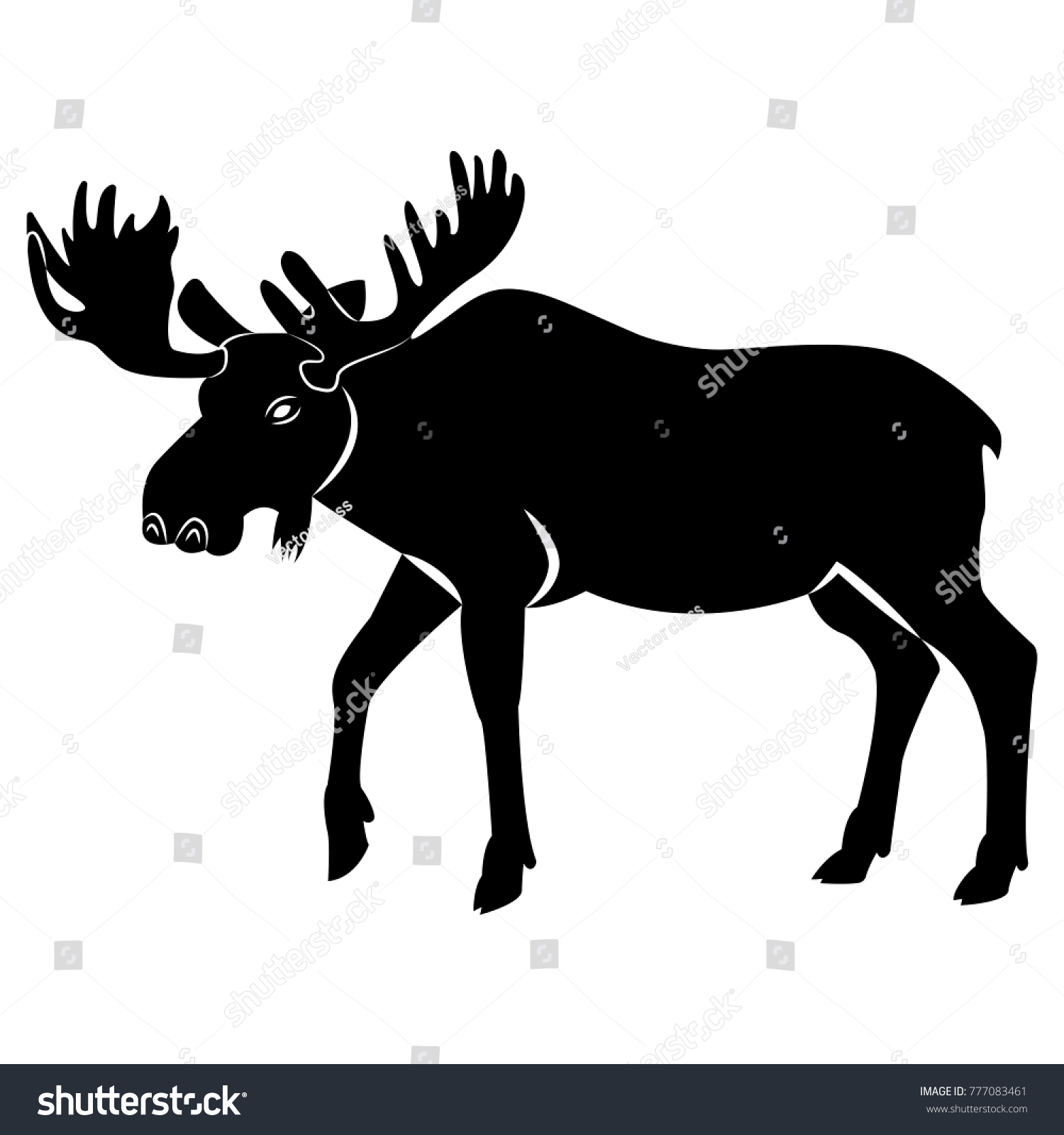 Vector Image Elk Silhouette Stock Vector (Royalty Free) 777083461