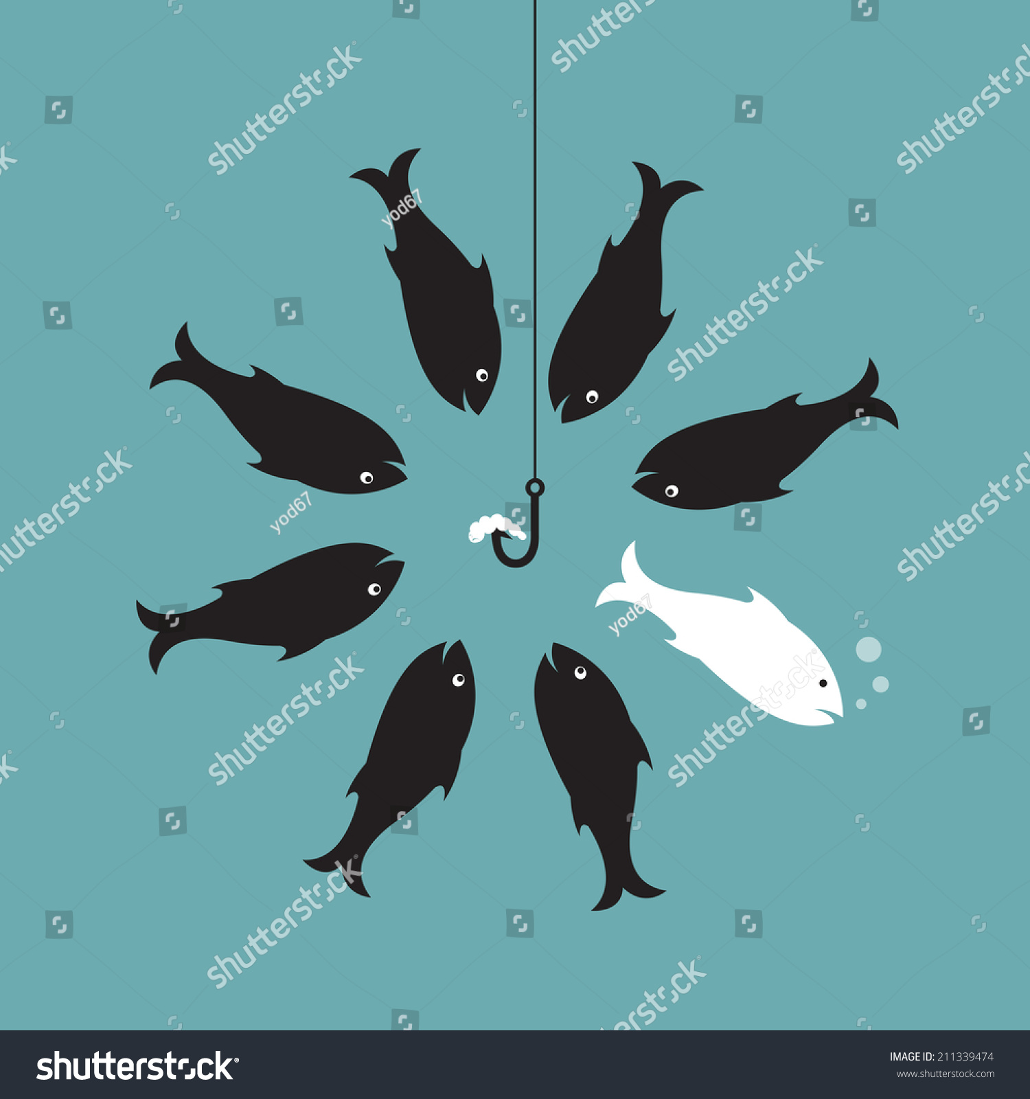 Vector Image Fish Earthworm Hook Different Stock Vector (Royalty Free ...