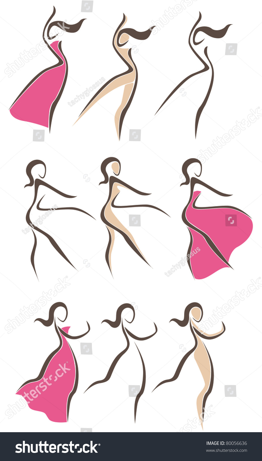 Vector Image Of Girls And The The Dress For Dance - 80056636 : Shutterstock