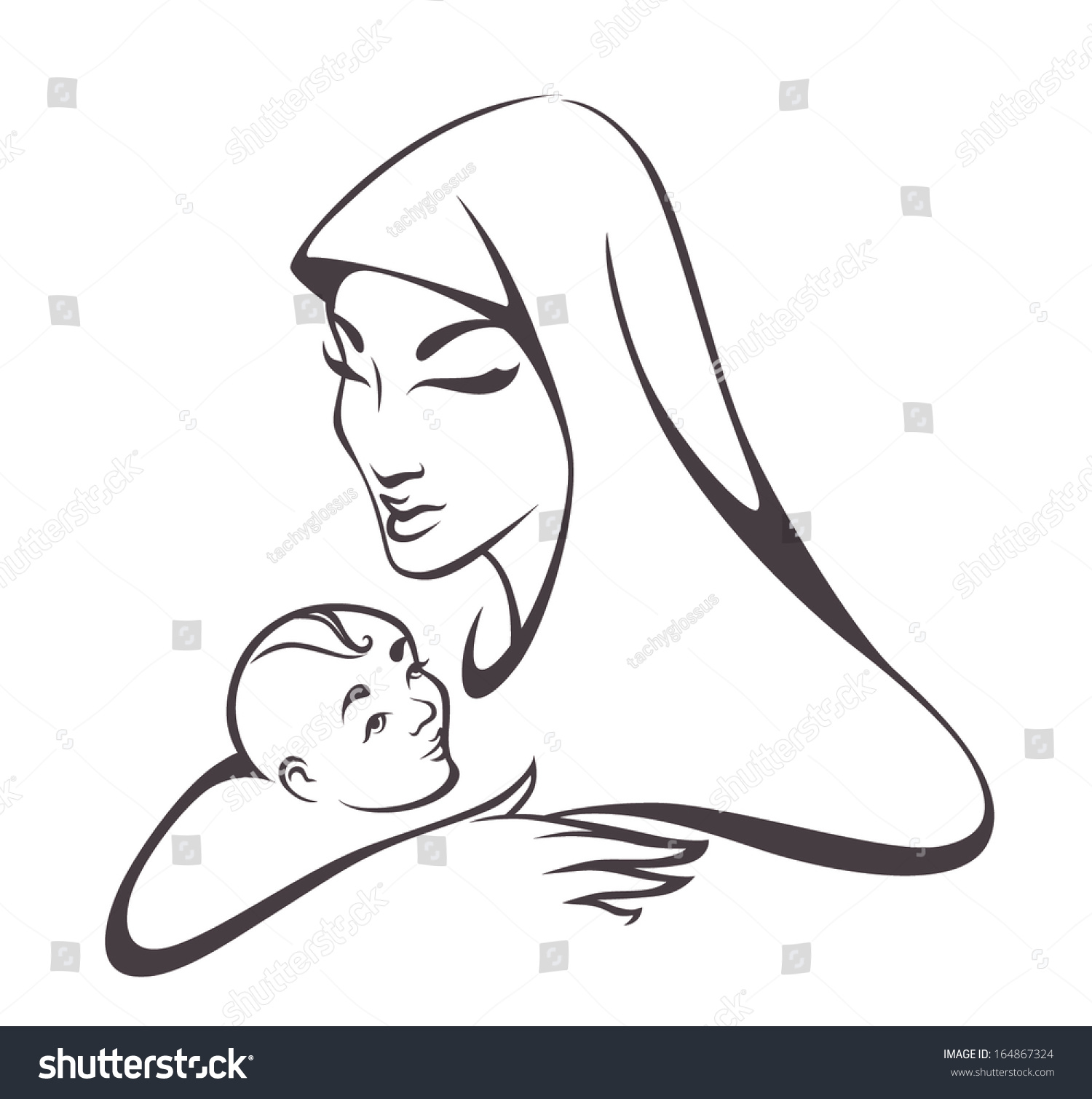 Vector Image Holy Family Madonna Child Stock Vector 164867324 ...