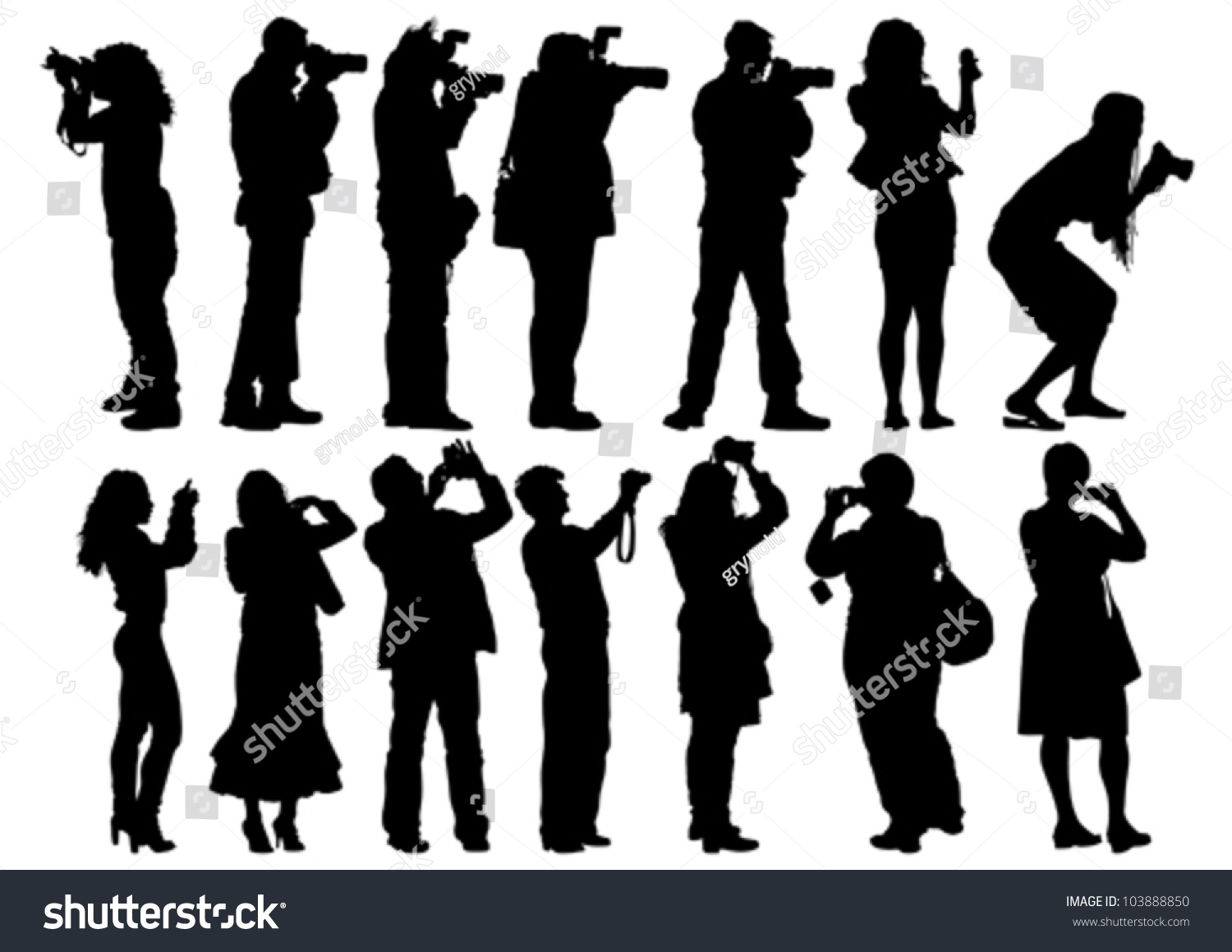 Vector Image Of People With Cameras And Model - 103888850 : Shutterstock