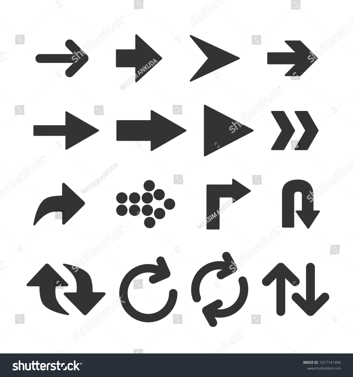 Vector Image Set Arrows Icons Stock Vector Royalty Free 1017141496 Shutterstock 4997