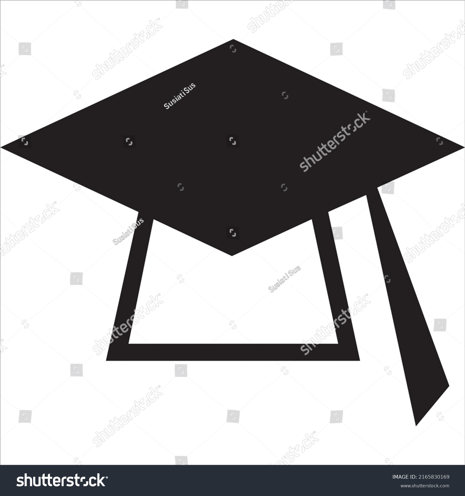 Vector Image Silhouette Scholar Hat Icon Stock Vector (Royalty Free ...