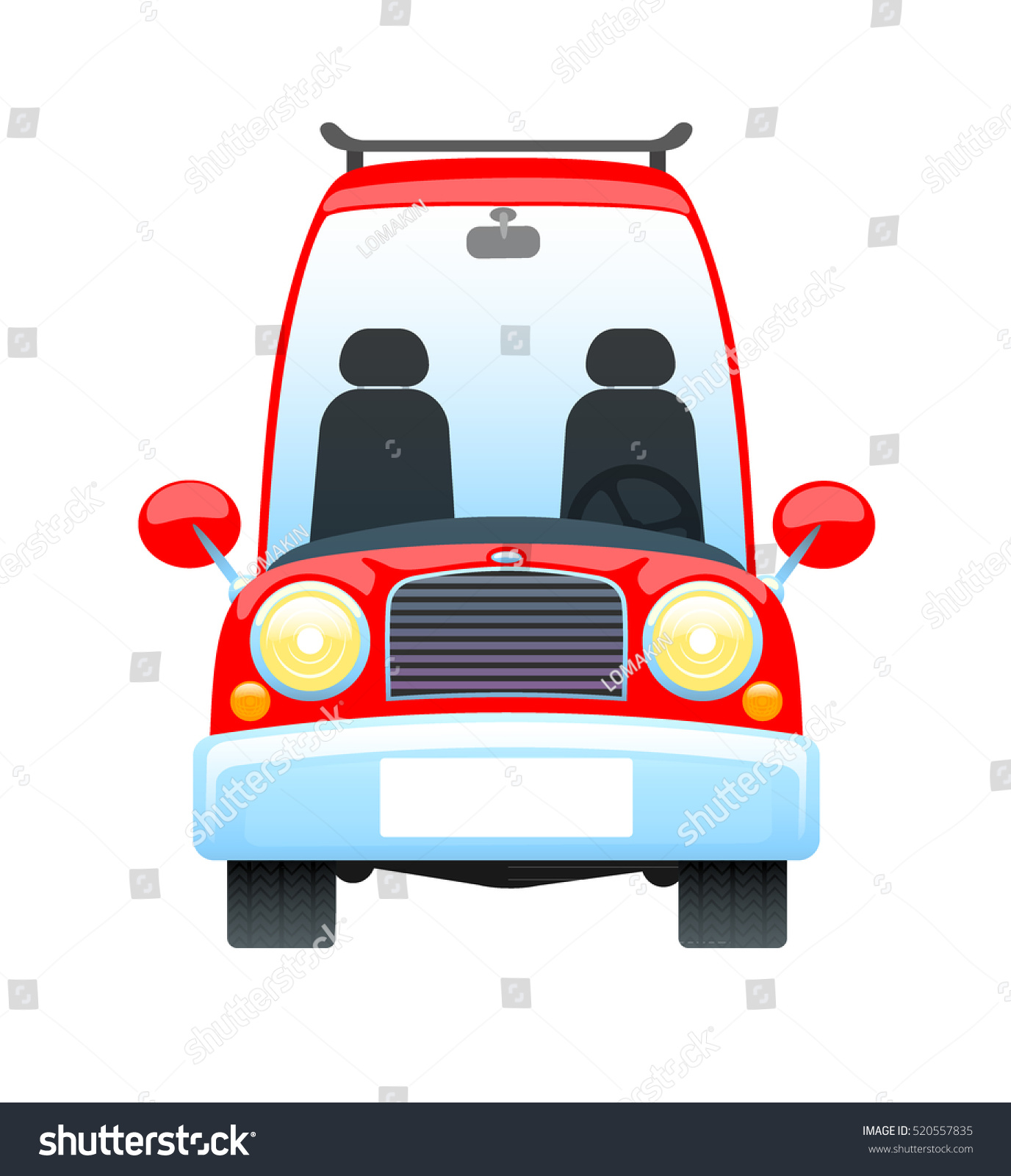 Vector Image Cartoon Car Red Retro Stock Vector 520557835 - Shutterstock