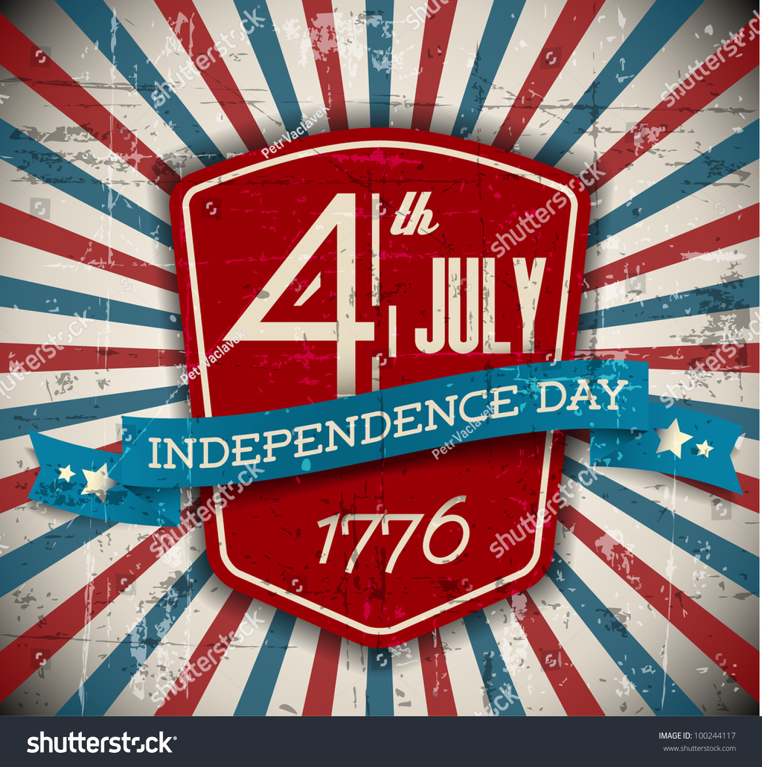 Vector Independence Day Badge / Poster - Retro Vintage Version ...