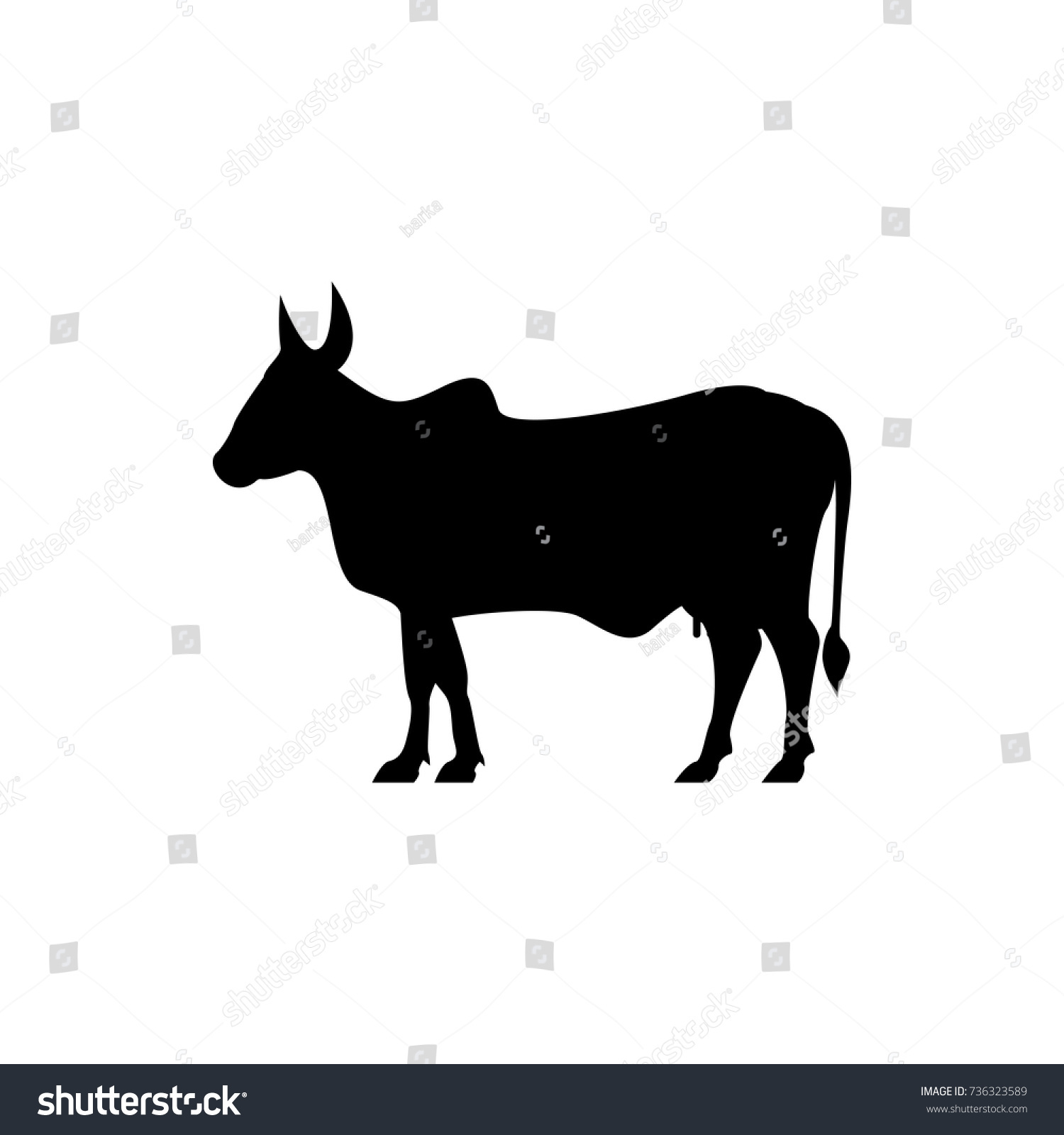 vector indian cow silhouette
