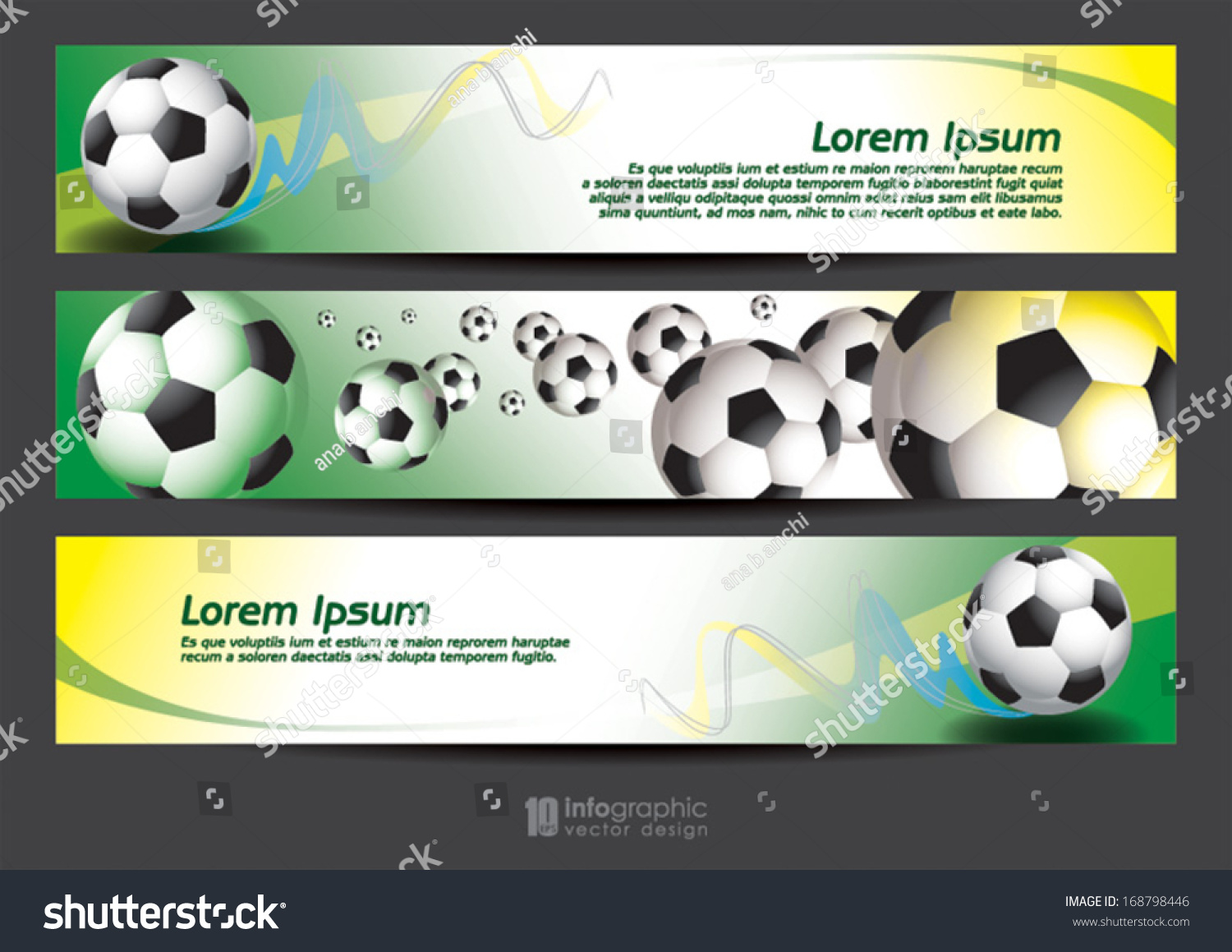 Vector Info Graphic Banner Football Stock Vector Royalty Free