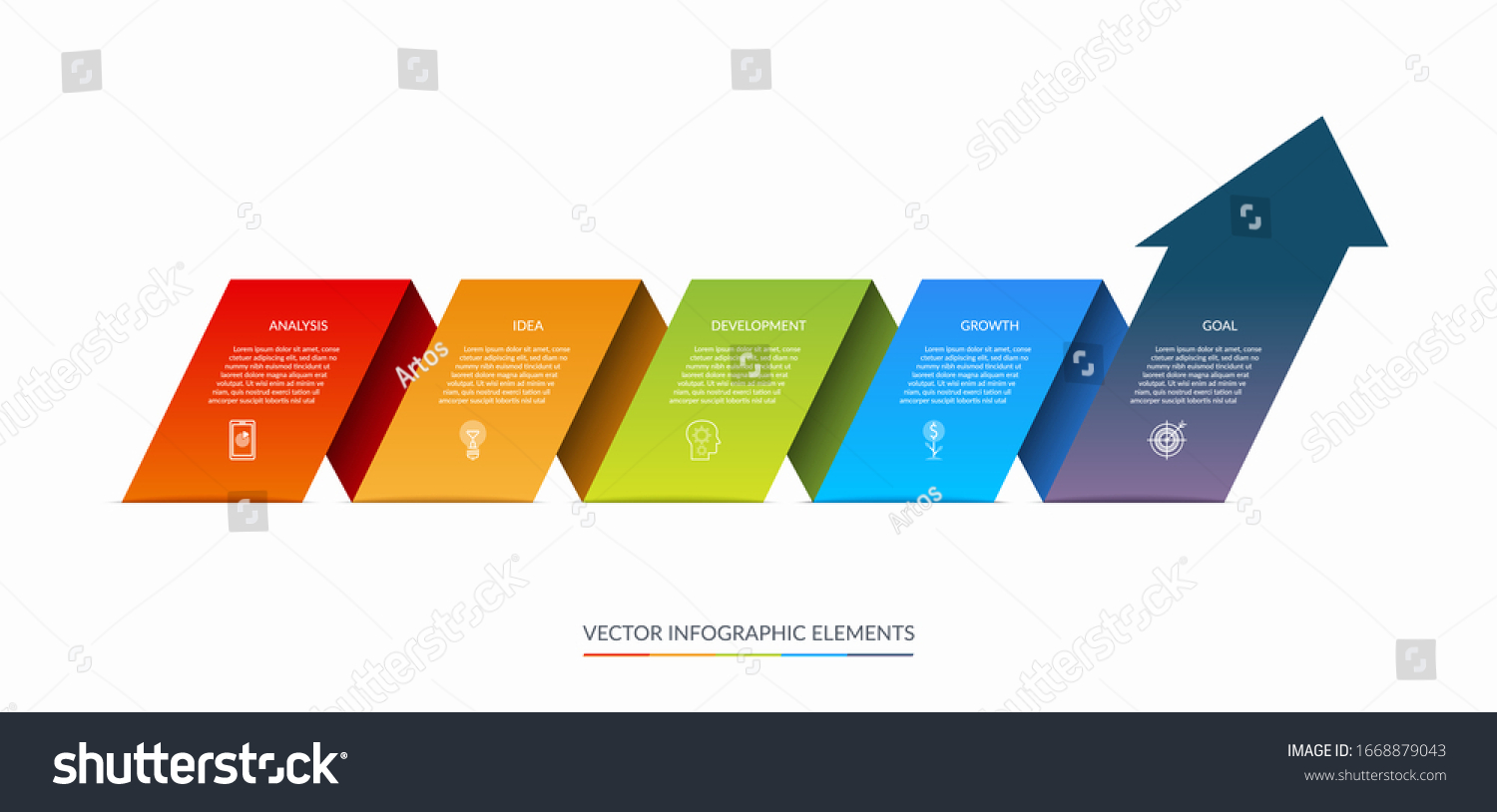 Vector Infographic Arrow Process Chart 5 Stock Vector Royalty Free 1668879043 Shutterstock 4931