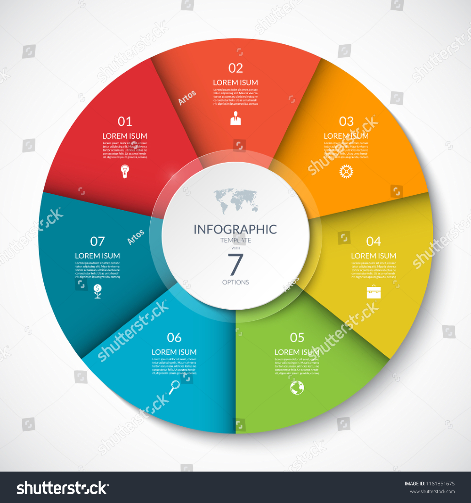 Stock Circle 7 ... Vector Vector Infographic Cycle Diagram