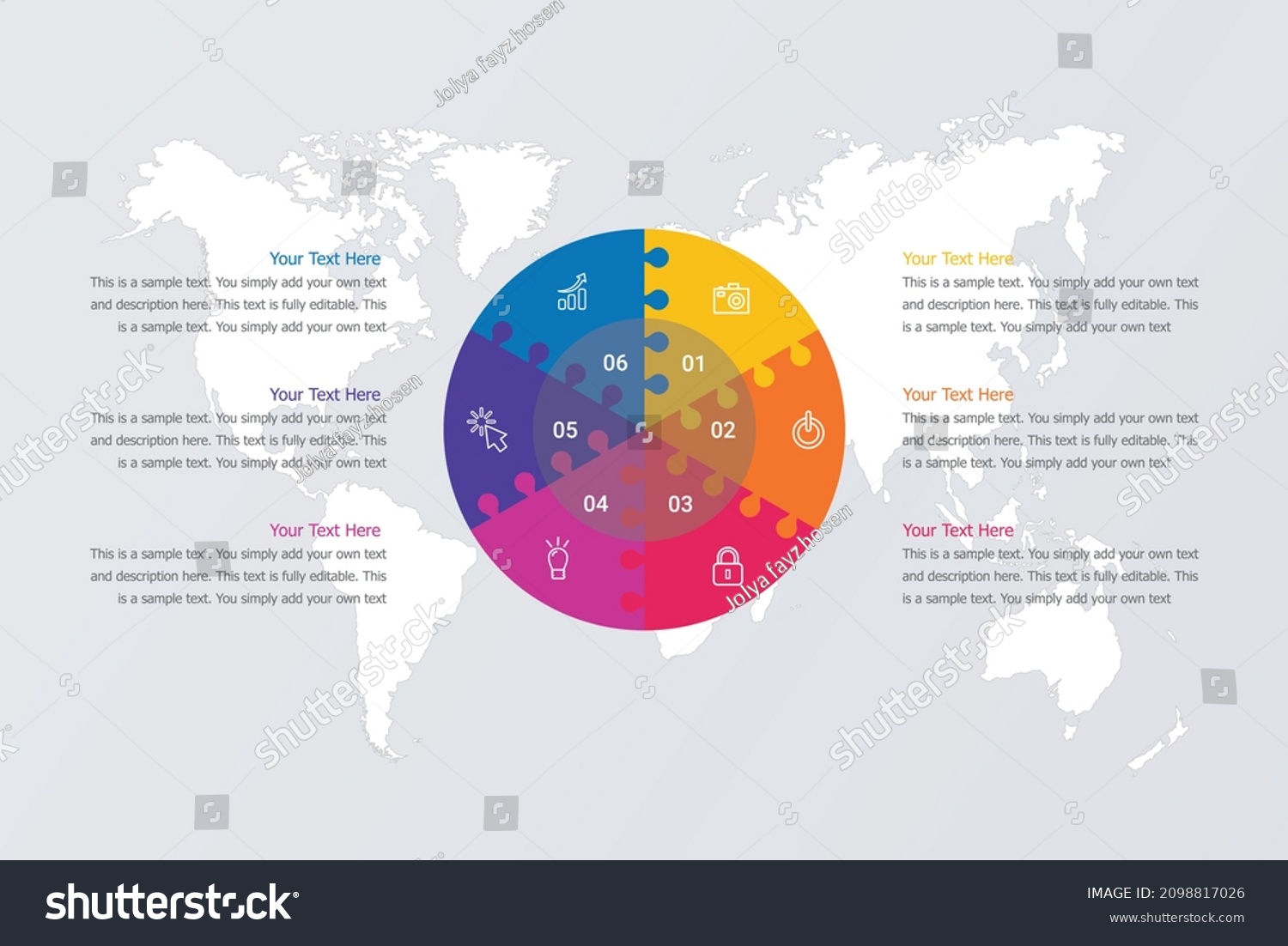 Vector Infographic Puzzle Circular Template Cycle Stock Vector Royalty Free 2098817026 7025