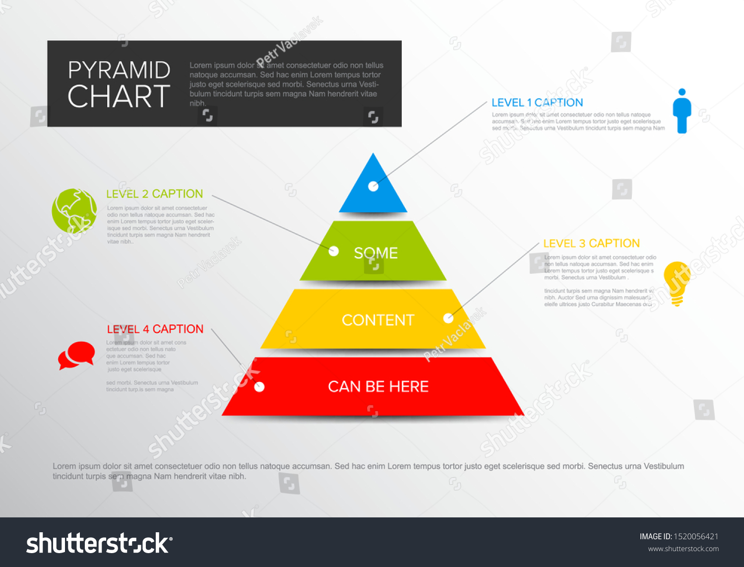 Vector Infographic Pyramid Chart Diagram Template Stock Vector (Royalty ...