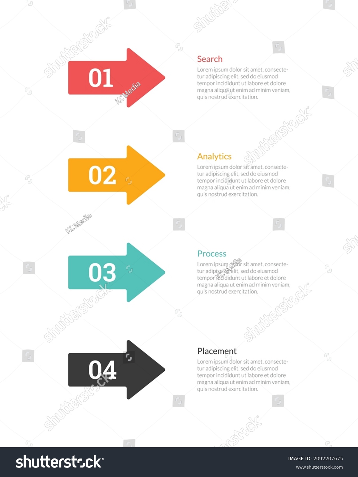 Vector Infographic 4 Steps Process Business Stock Vector Royalty Free 2092207675 Shutterstock 8635