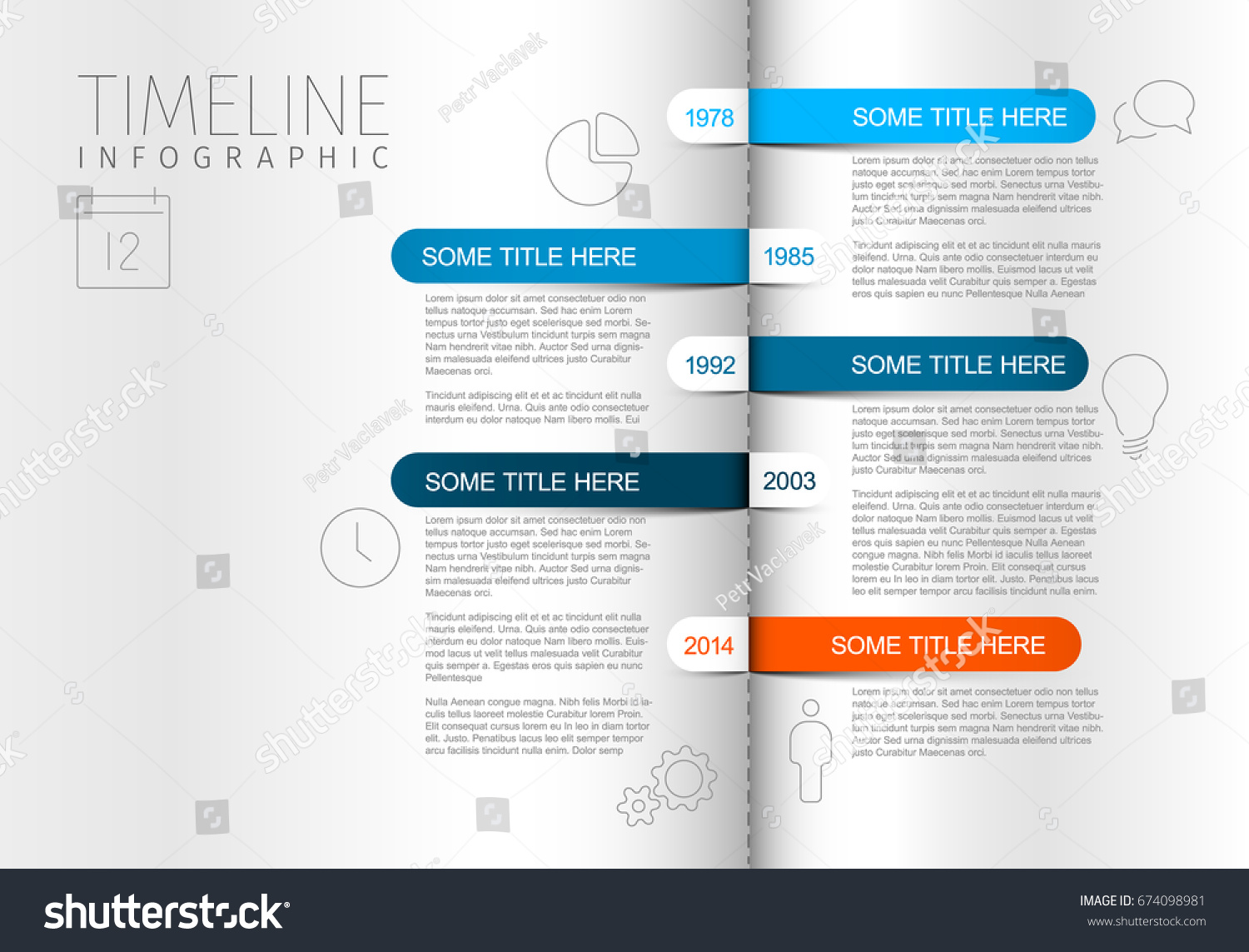 Vector Infographic Timeline Report Template Icons 库存矢量图（免版税）674098981