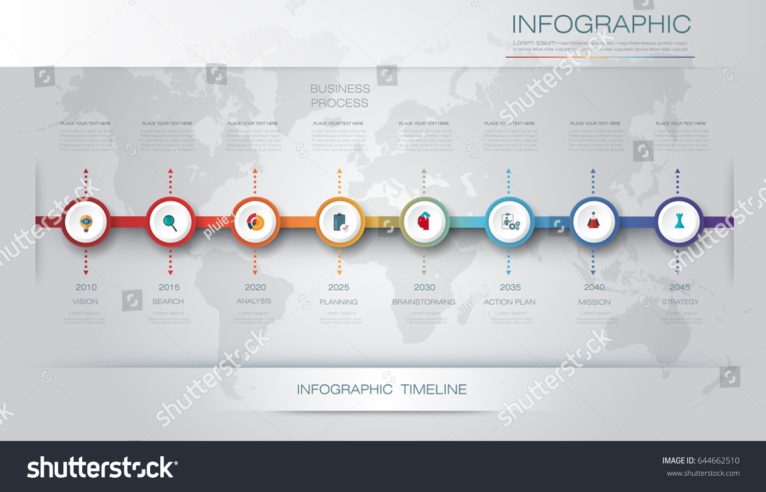 vector infographics timeline design template 3 d のベクター画像素材