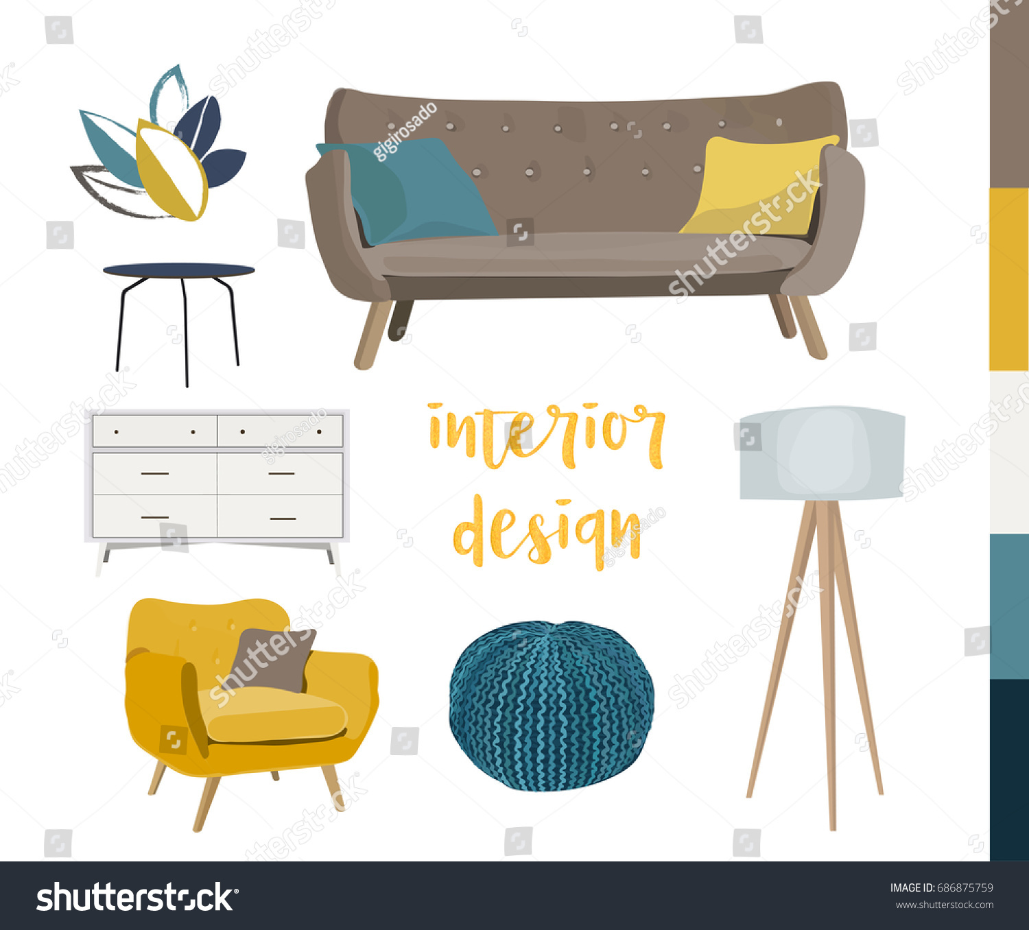 Furniture Design Elements vector interior design elements modern furniture stock vector Furniture Design Elements vector interior design elements modern furniture stock vector