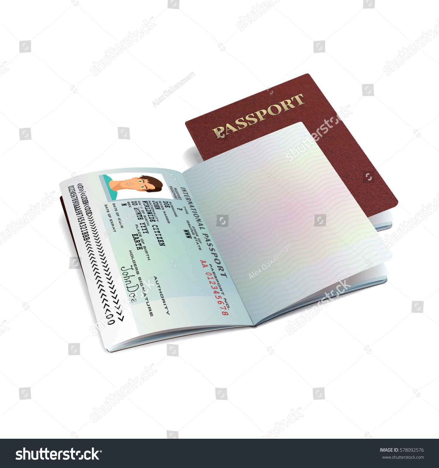 Vector International Passport Template Sample Personal Stock Vector Royalty Free