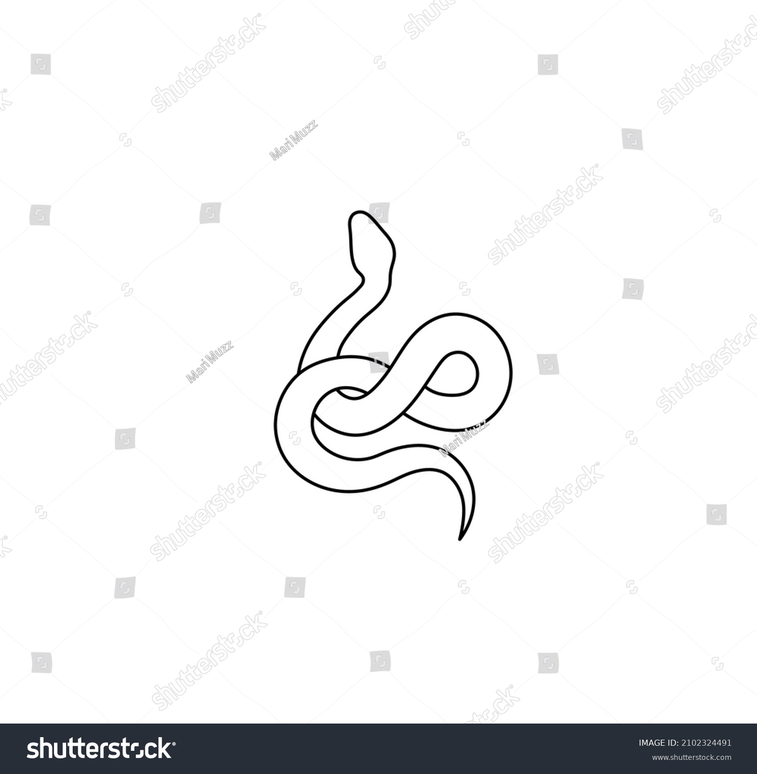 Vector Isolated Crawling Wriggling Snake Contour Stock Vector (royalty 