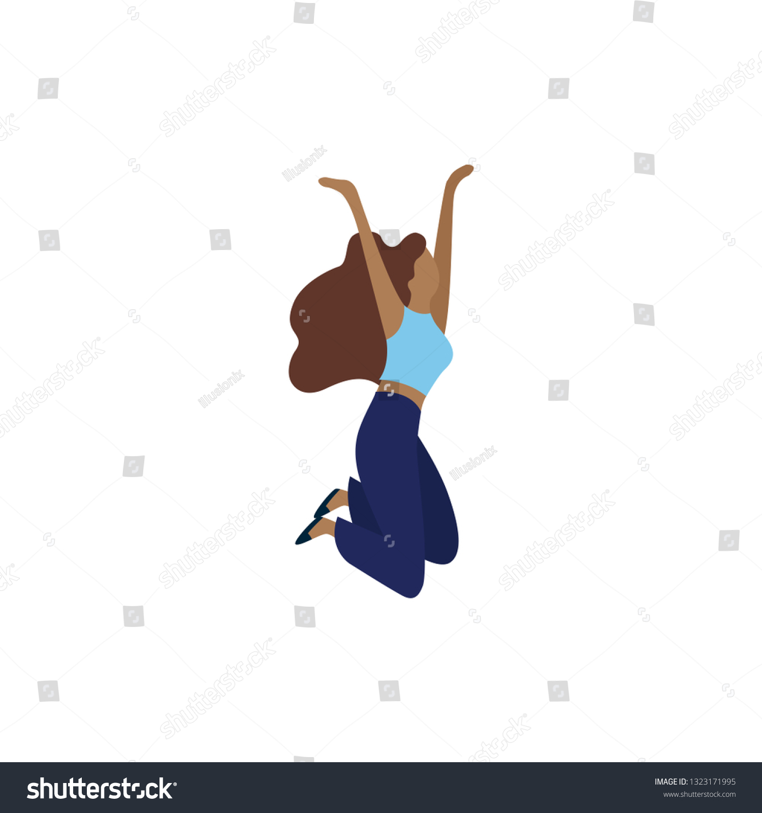 Vector Isolated Dancing Woman Dancing Woman Stock Vector (Royalty Free ...