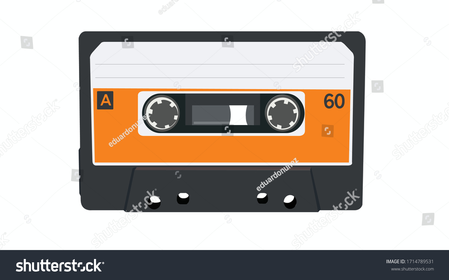 Vector Isolated Illustration Cassette Tape Stock Vector (Royalty Free ...