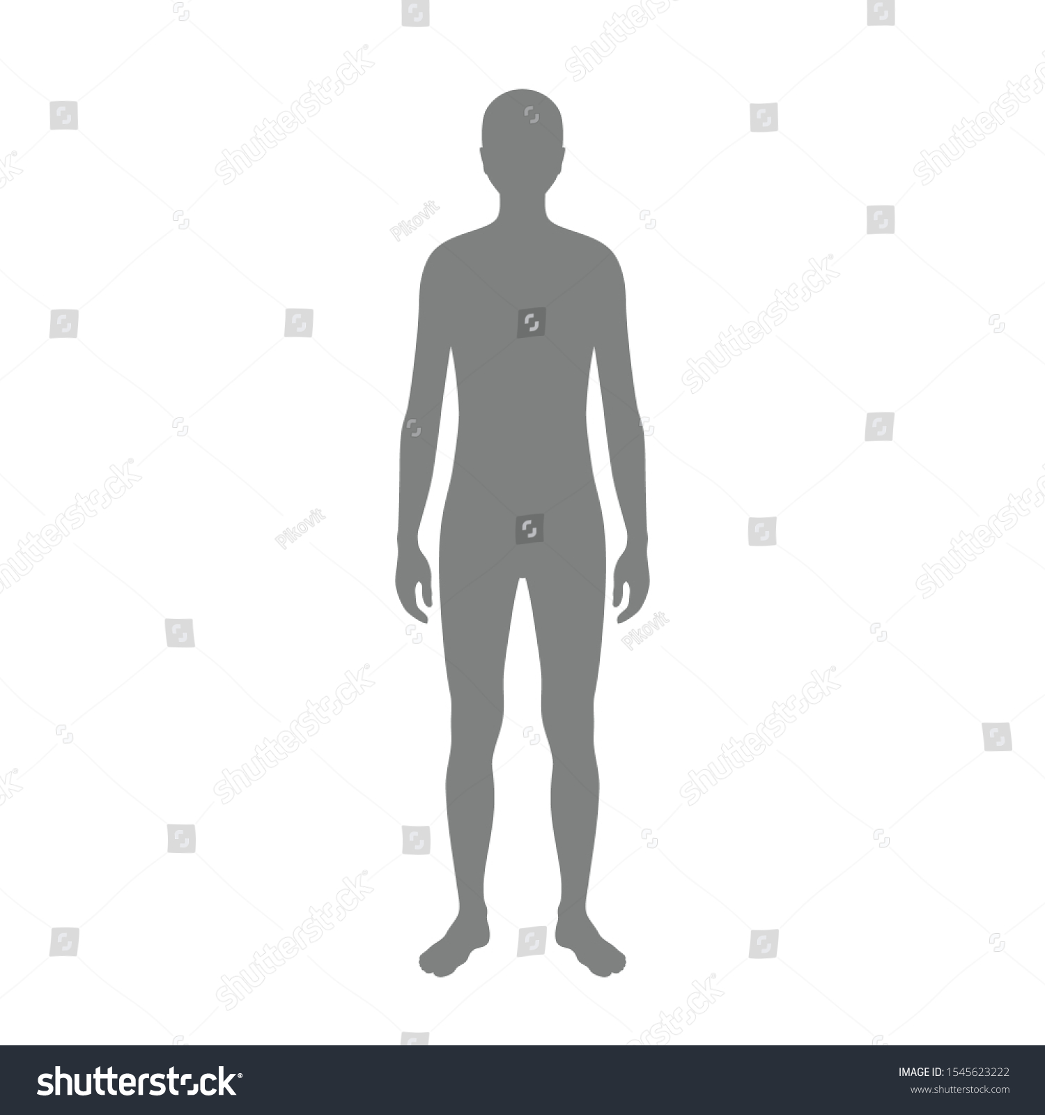 Vector Isolated Illustration Naked Man Silhouette Stock Vector Royalty Free