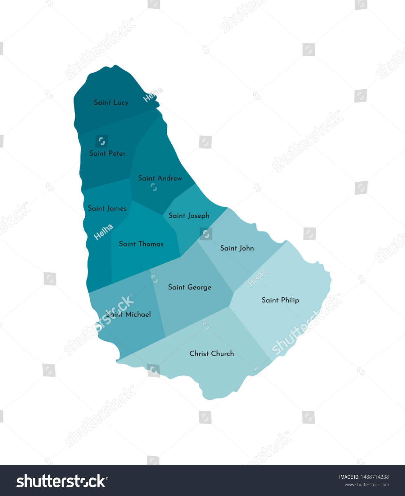 Vector Isolated Illustration Simplified Administrative Map   Stock Vector Vector Isolated Illustration Of Simplified Administrative Map Of Barbados Borders And Names Of The 1488714338 