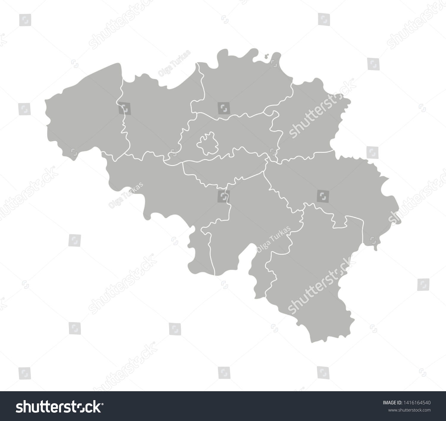 Vector Isolated Illustration Simplified Administrative Map Stock Vector ...