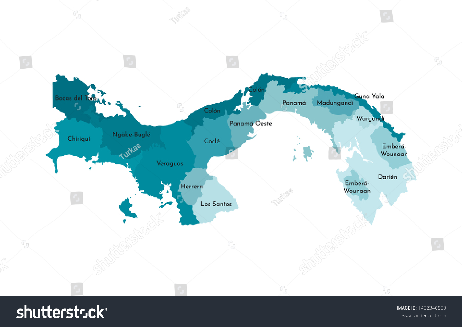 Vector Isolated Illustration Simplified Administrative Map Stock Vector ...